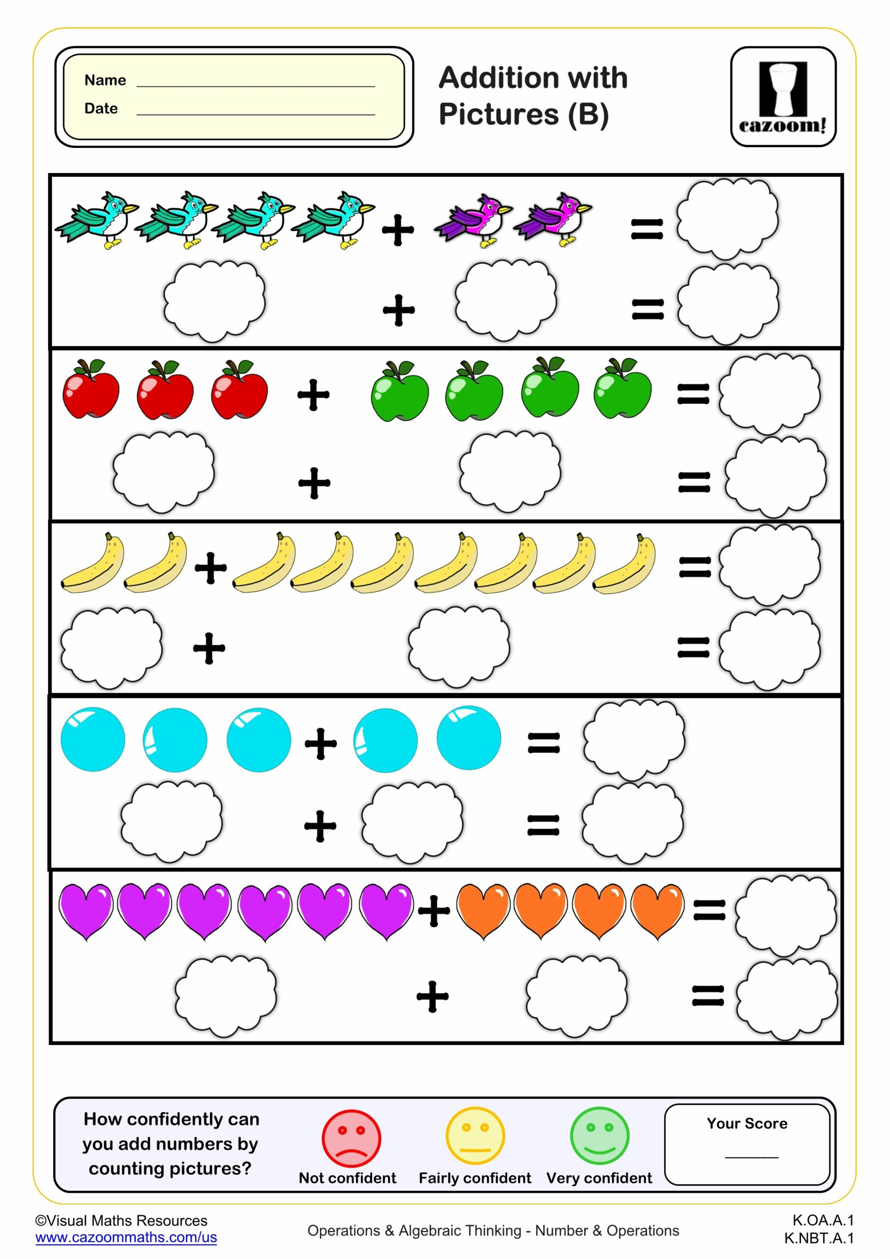 Preview of Addition with Pictures (B)
