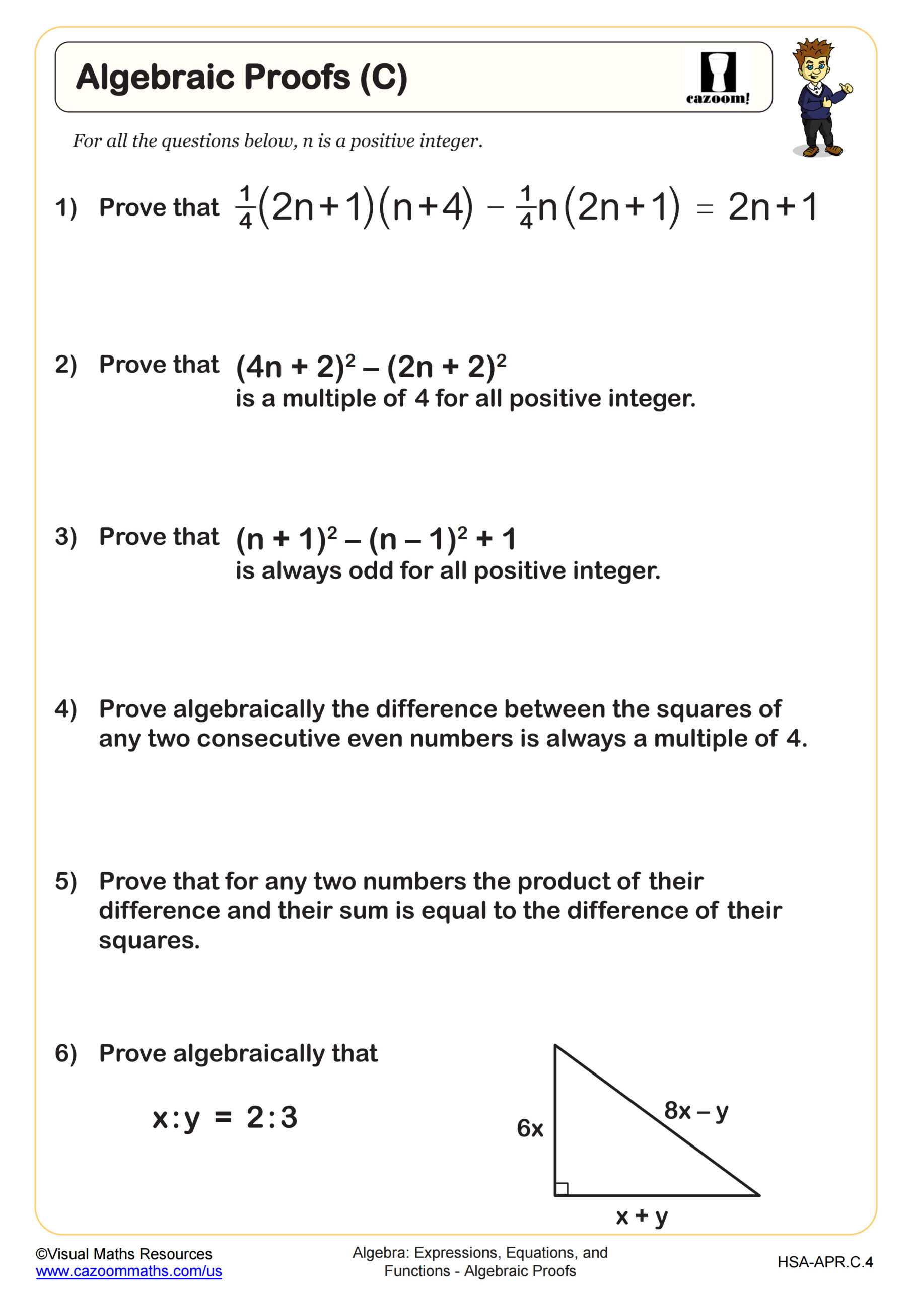 Algebraic Proof C Worksheet Scaled