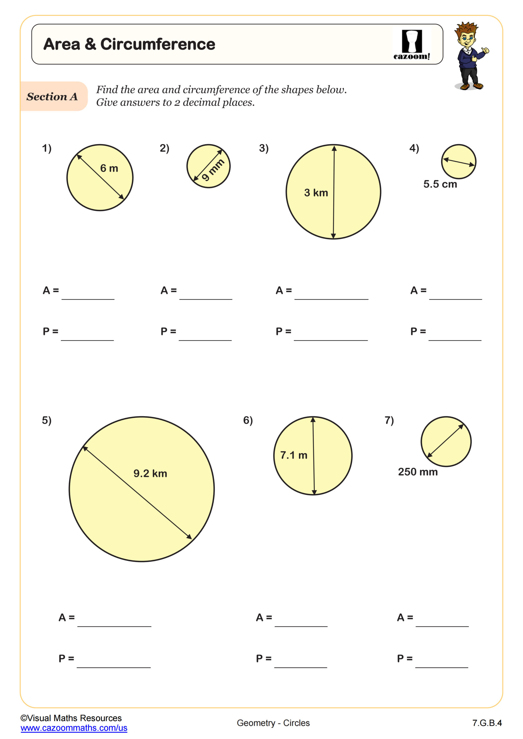 Area And Circumference Of Circles Worksheet 7th Grade PDF Worksheets