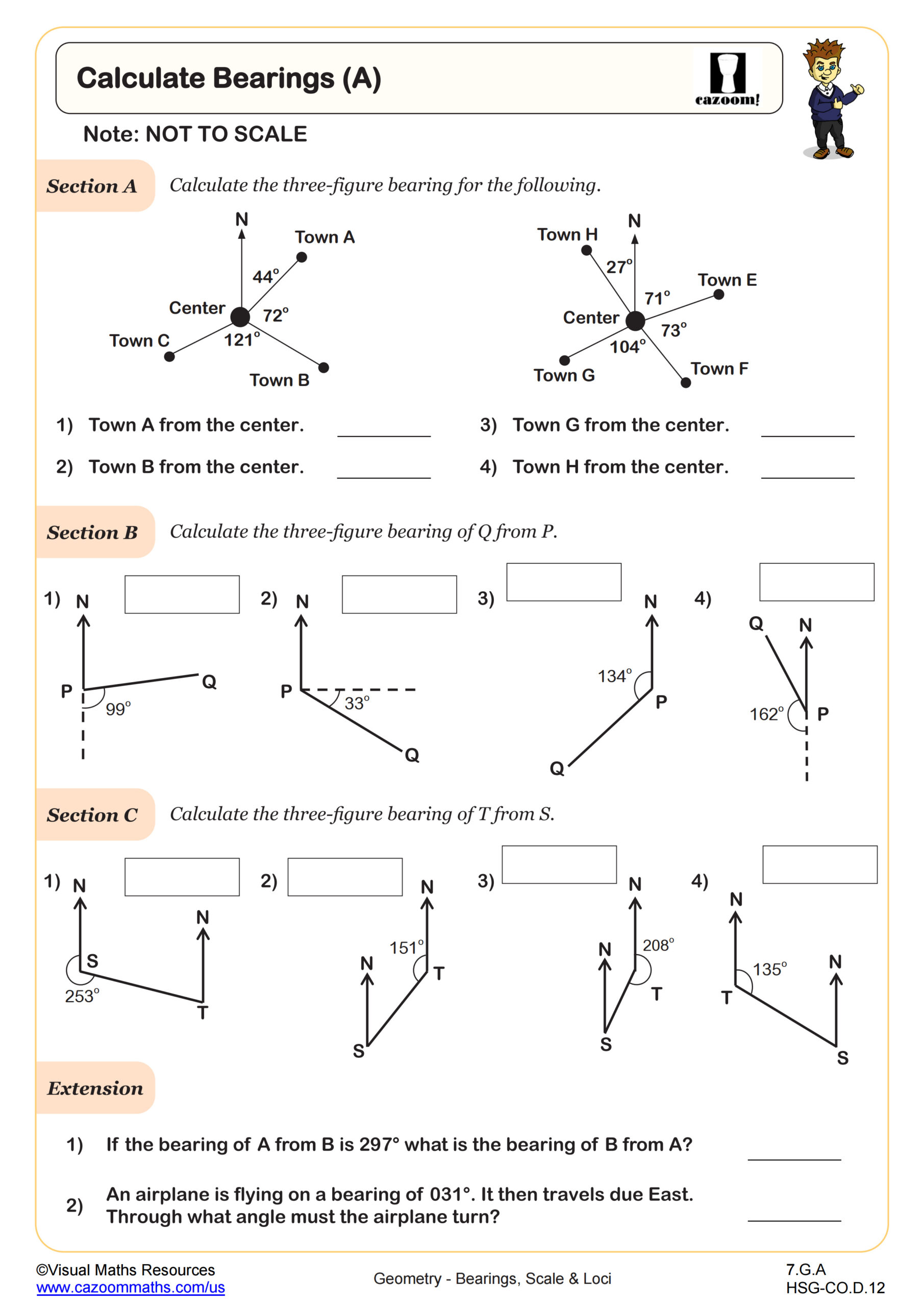 Preview of Calculating Bearings (A)
