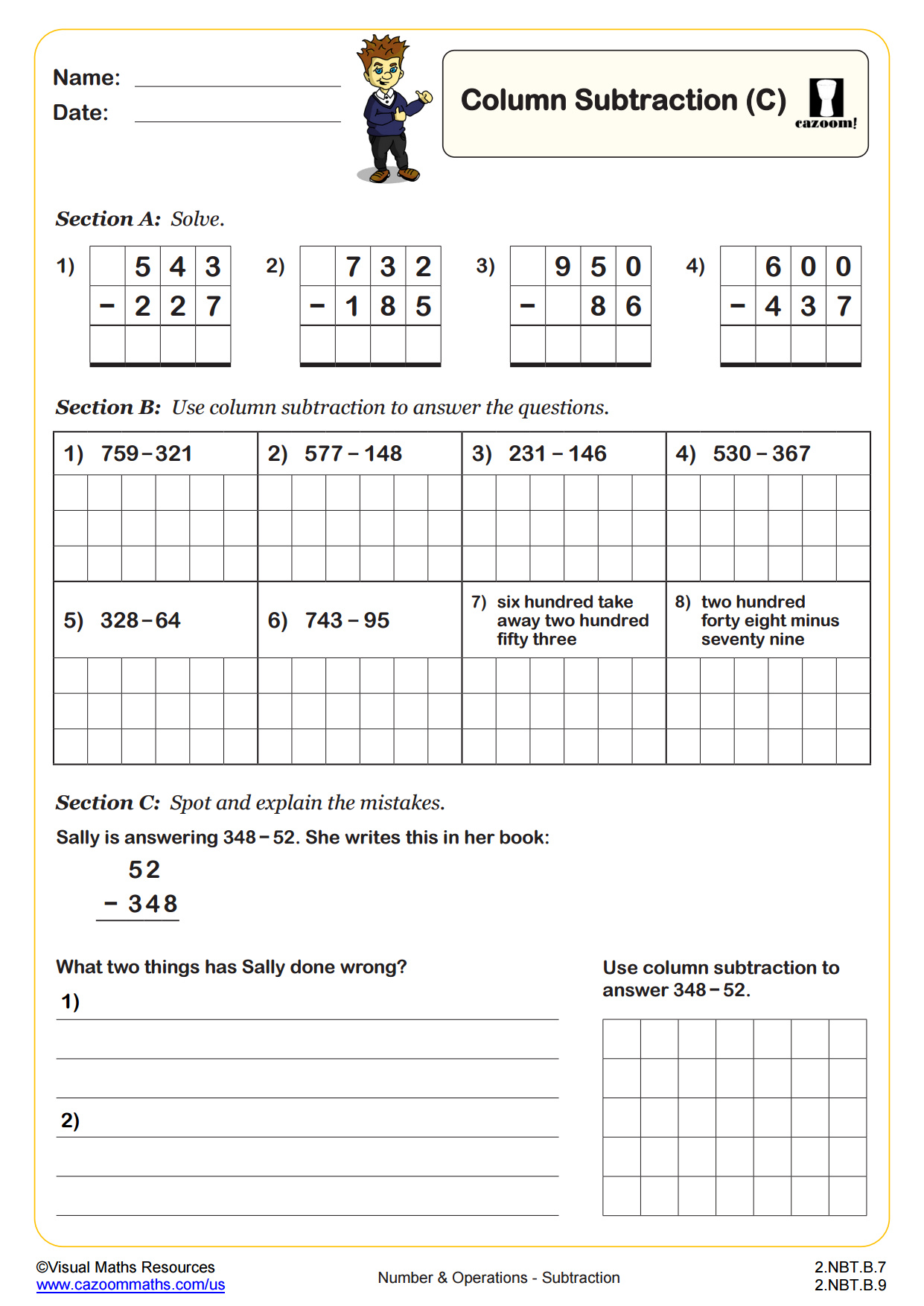 Preview of Column Subtraction (C)