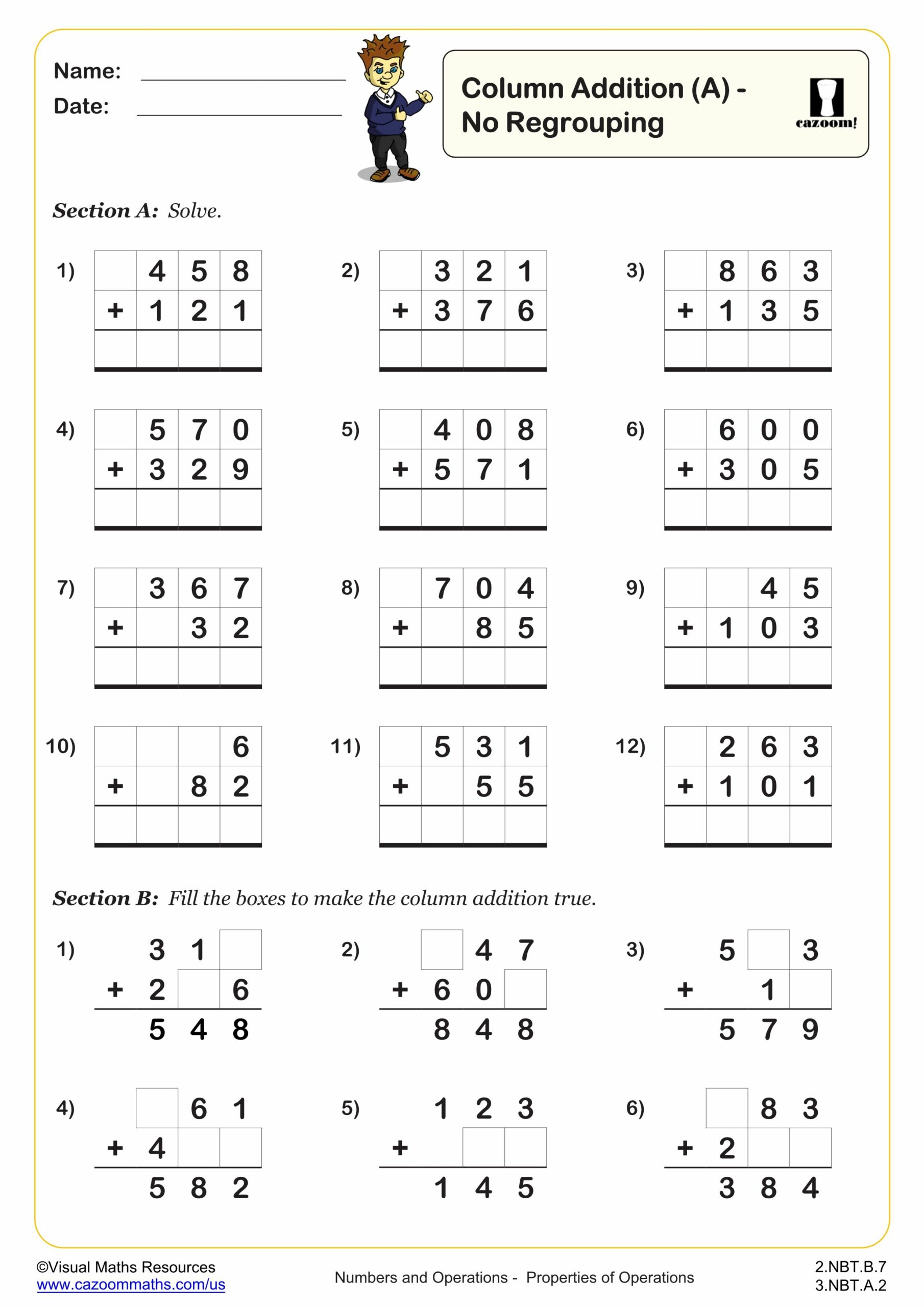 Preview of Column Addition (A)