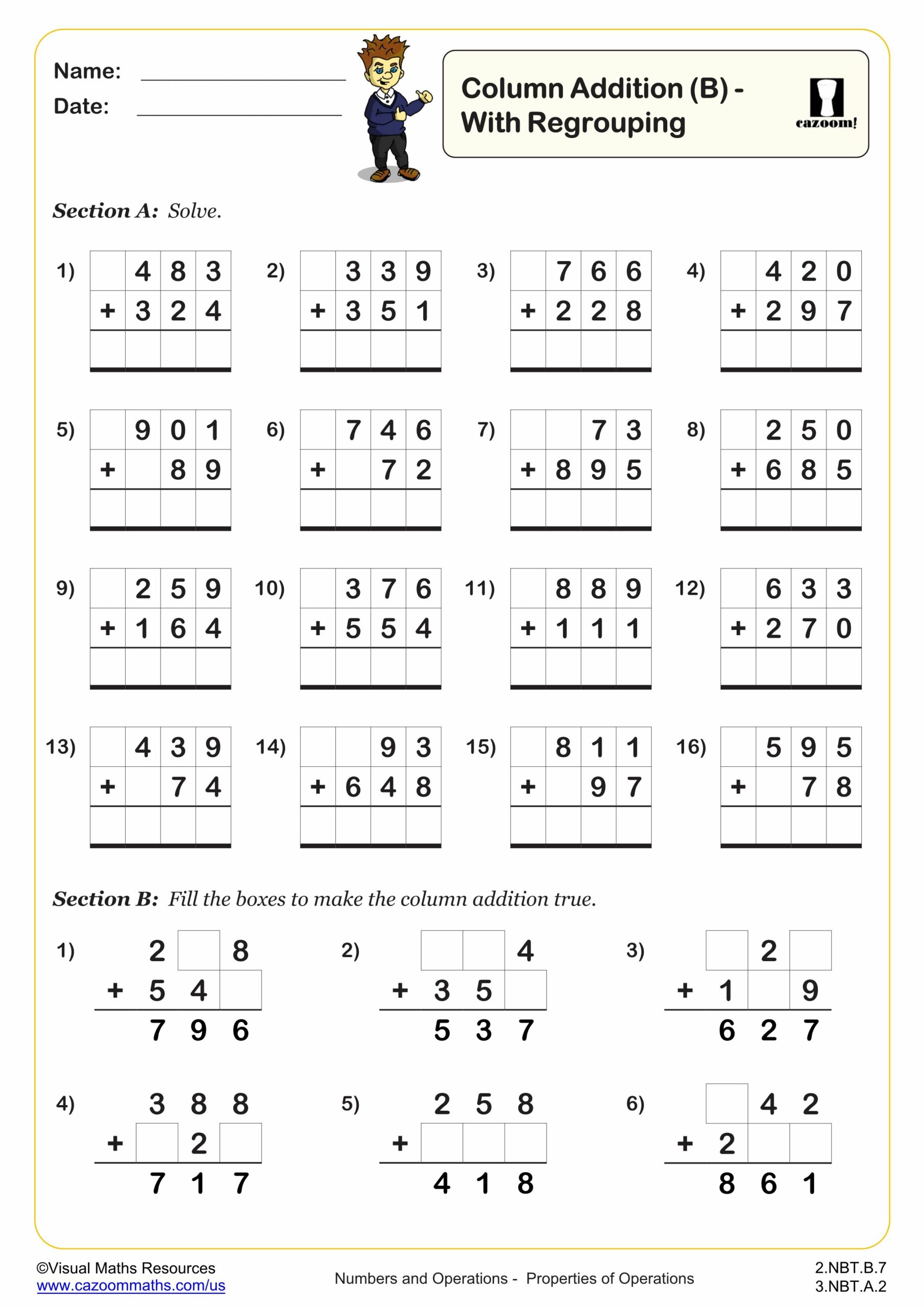 Preview of Column Addition (B)