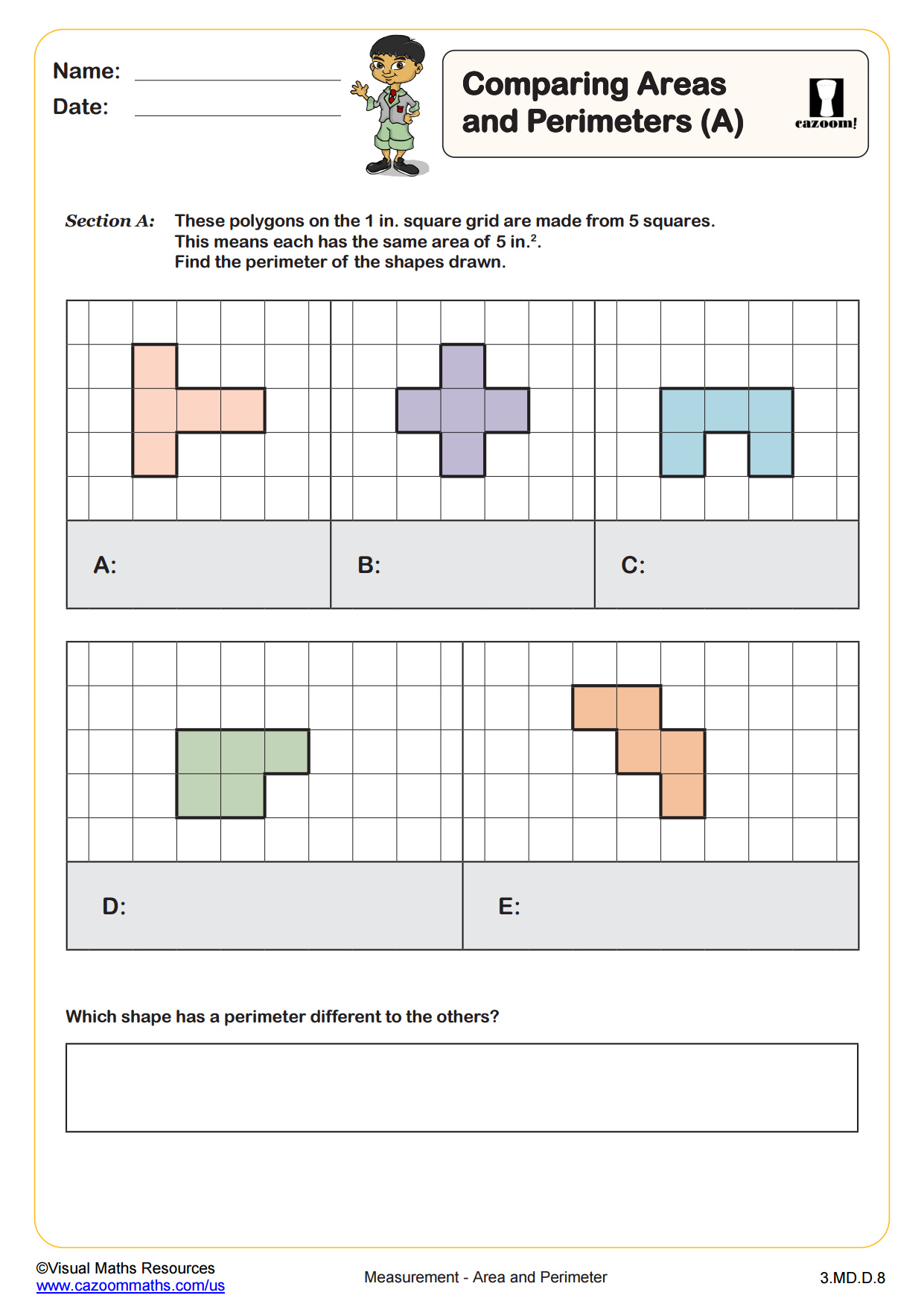 Preview of Comparing Areas and Perimeters (A)