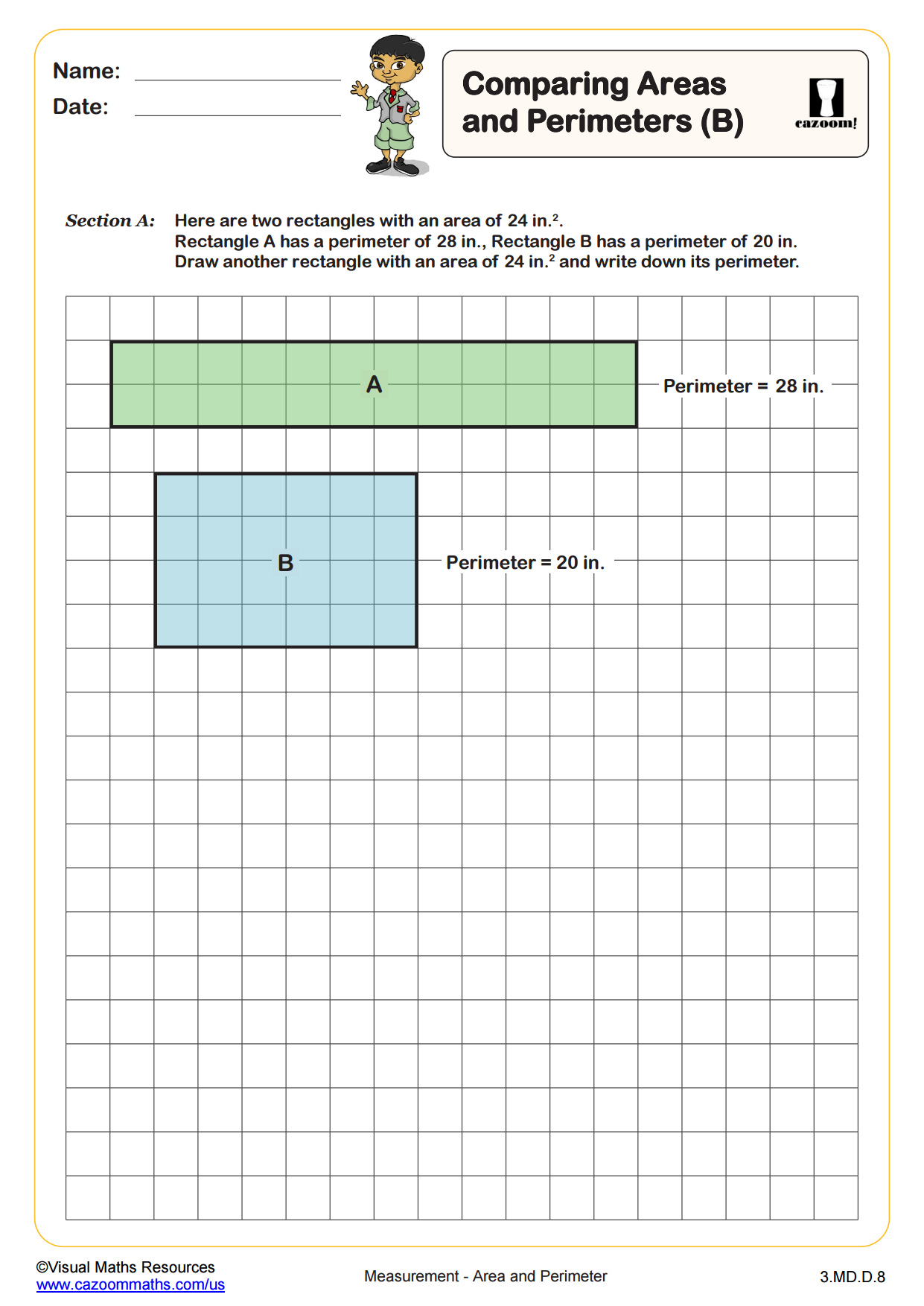 Preview of Comparing Areas and Perimeters (B)
