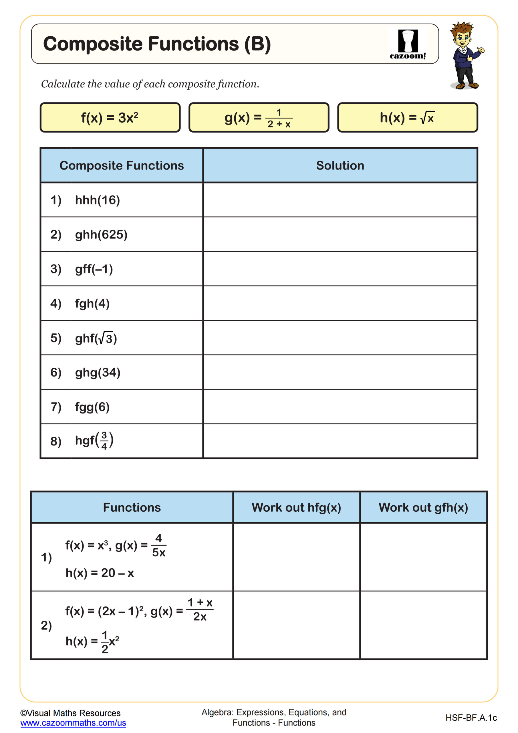 Preview of Composite Functions (B)