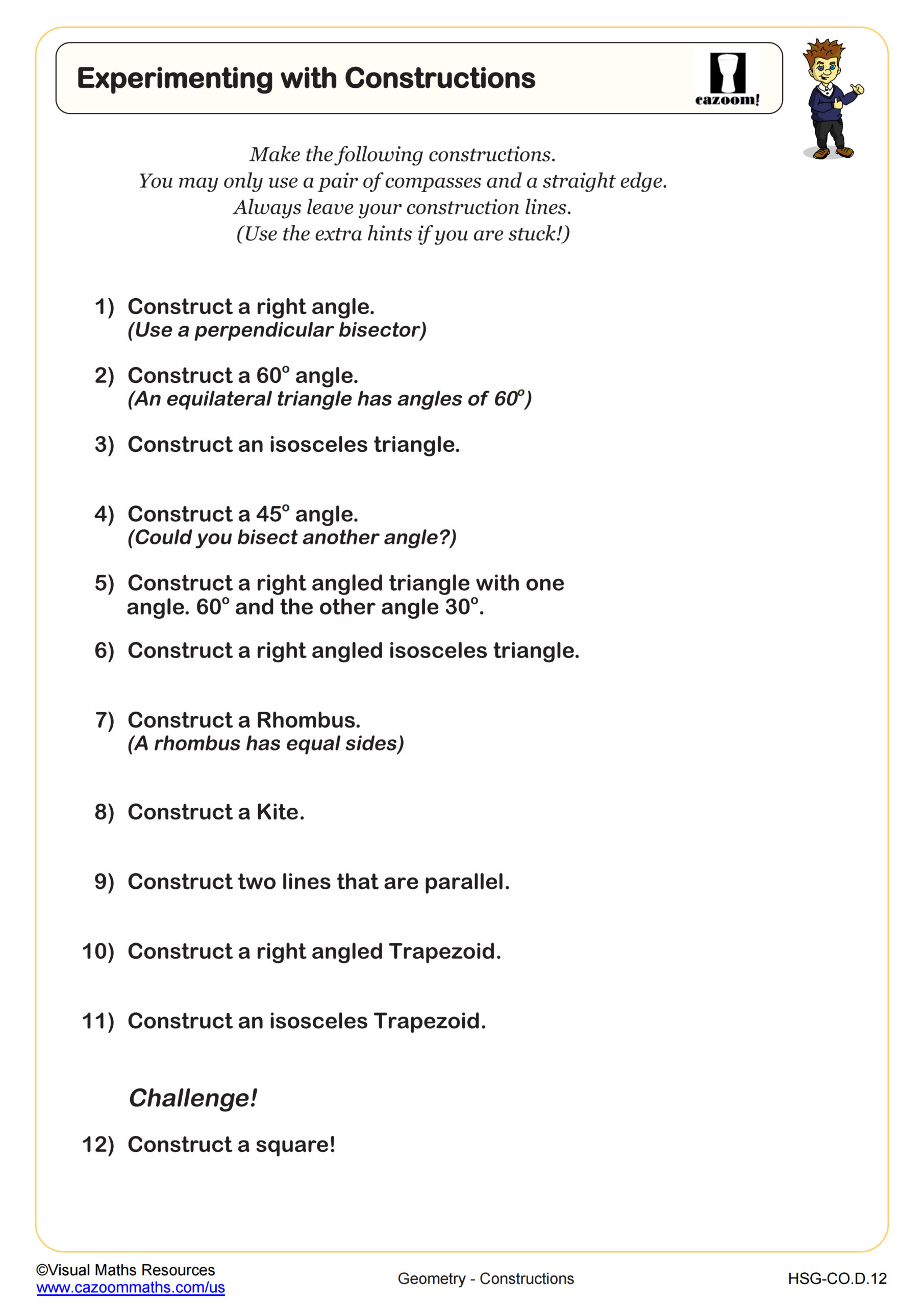 Constructing Mixed Practice Worksheet Geometry PDF Worksheets