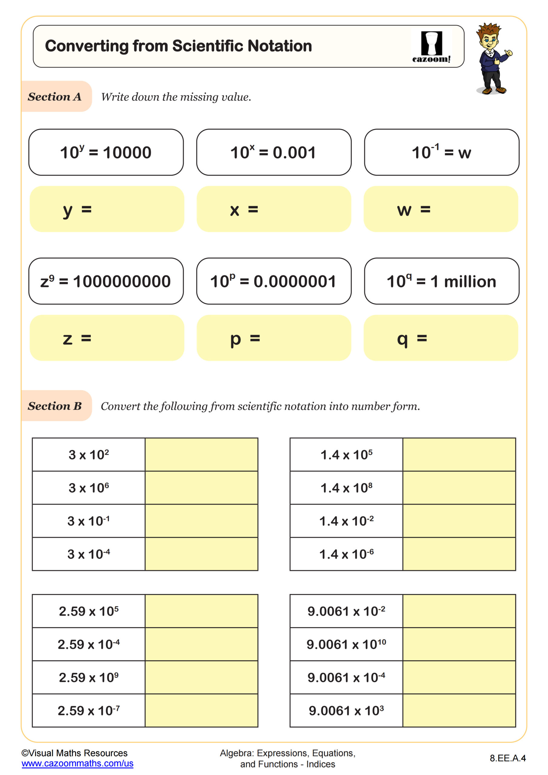Converting From Scientific Notation Worksheet Scaled