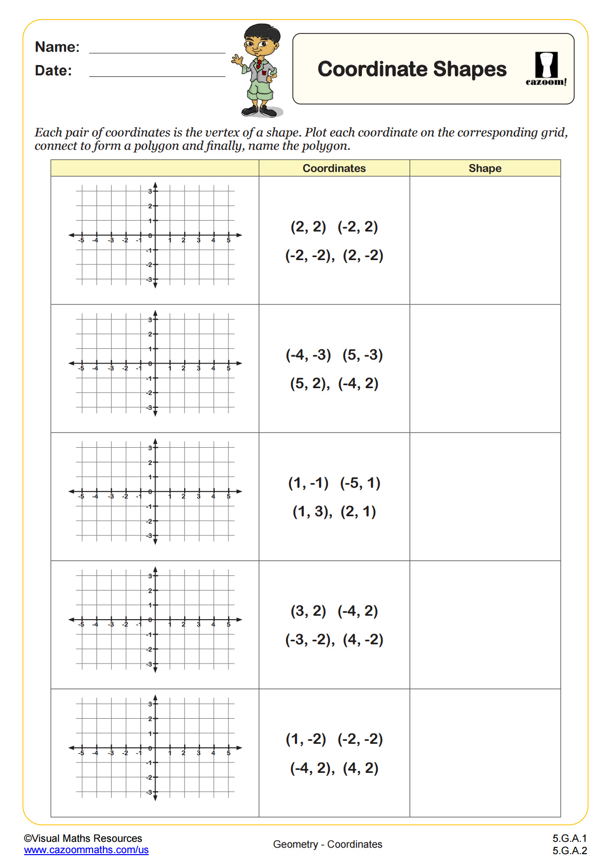 Preview of Coordinate Shapes