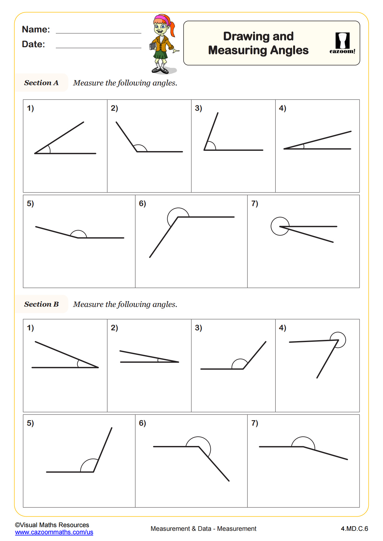 Drawing And Measuring Angles Worksheet