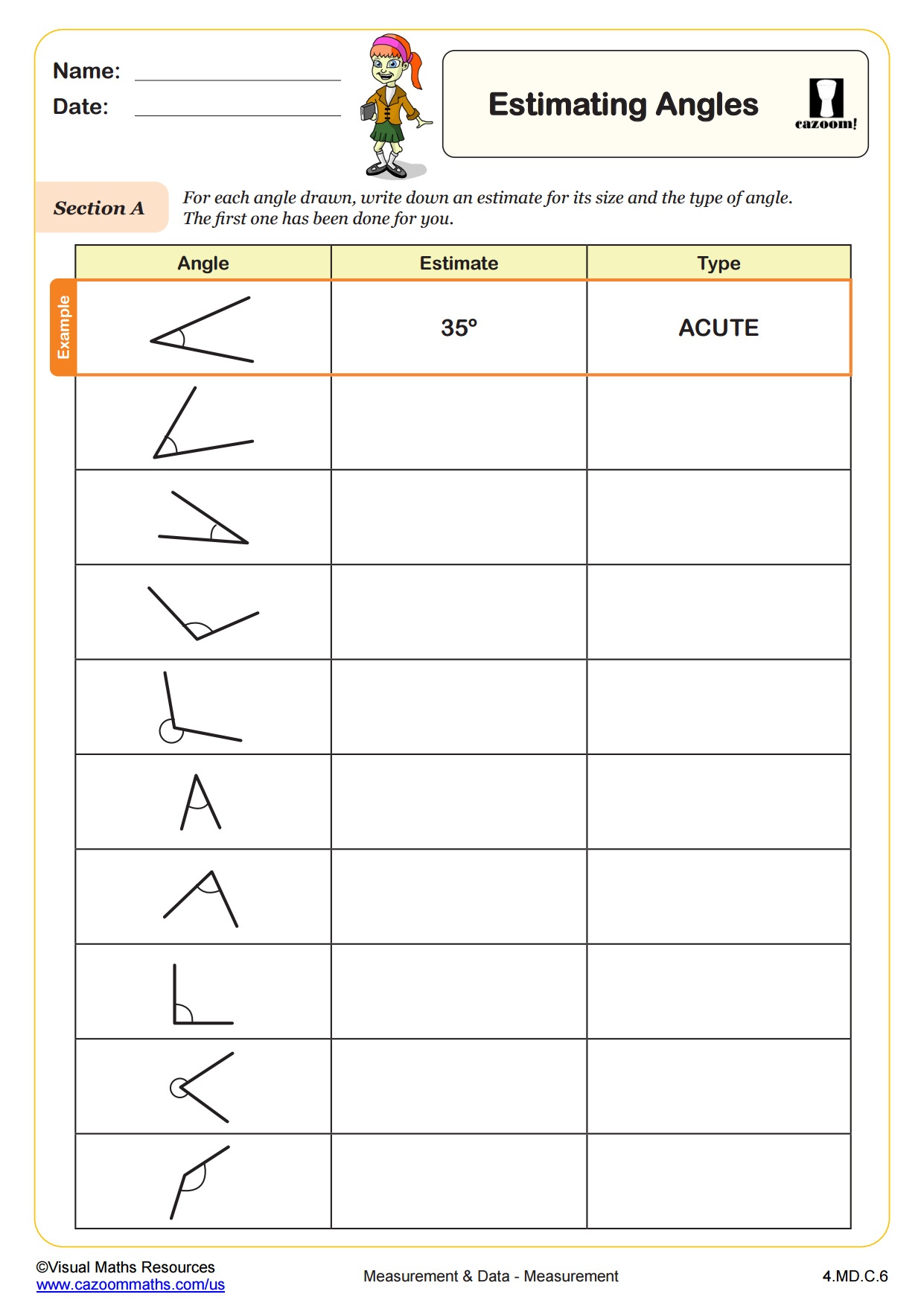 Preview of Estimating Angles