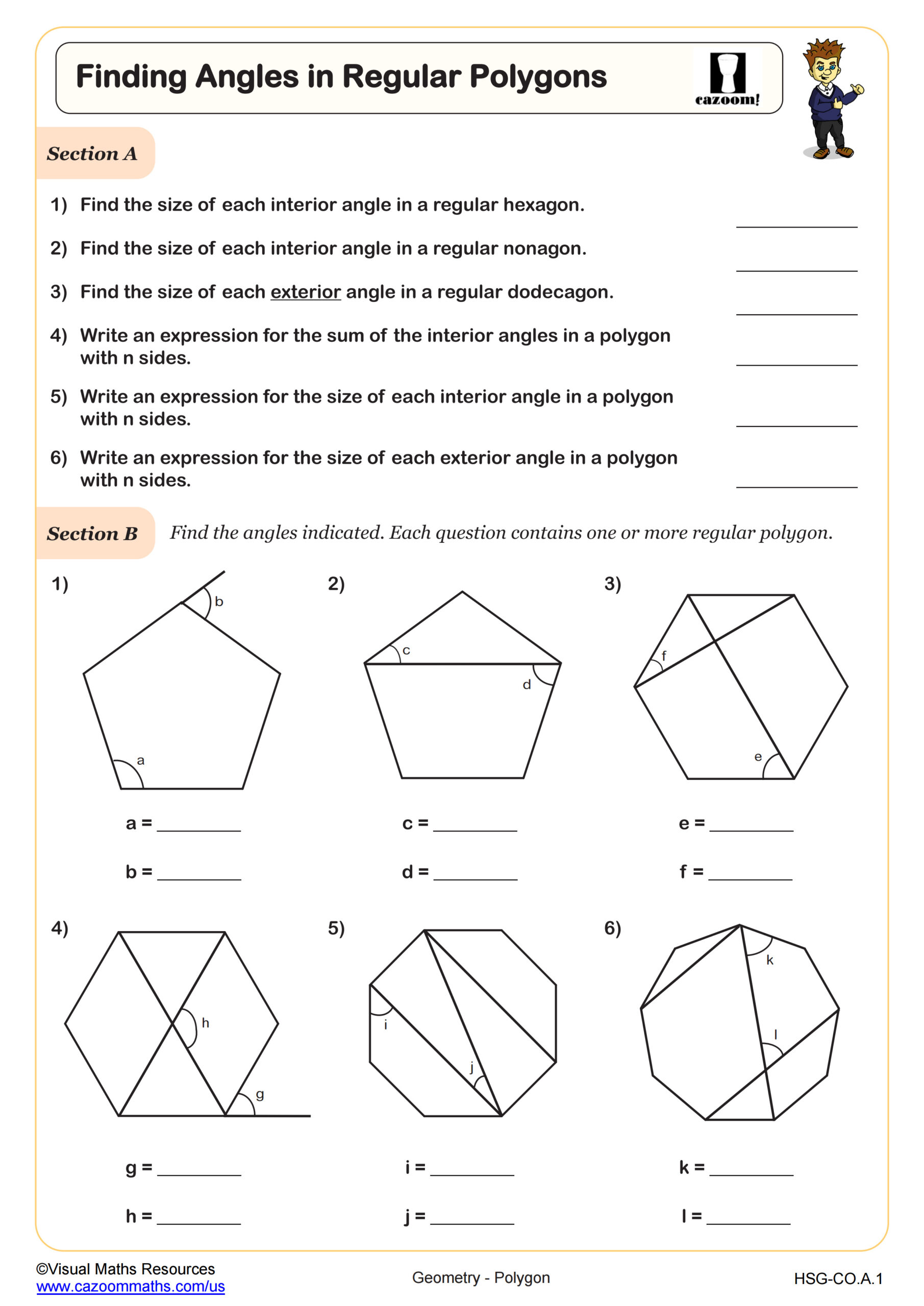 Preview of Finding Angles in Regular Polygons