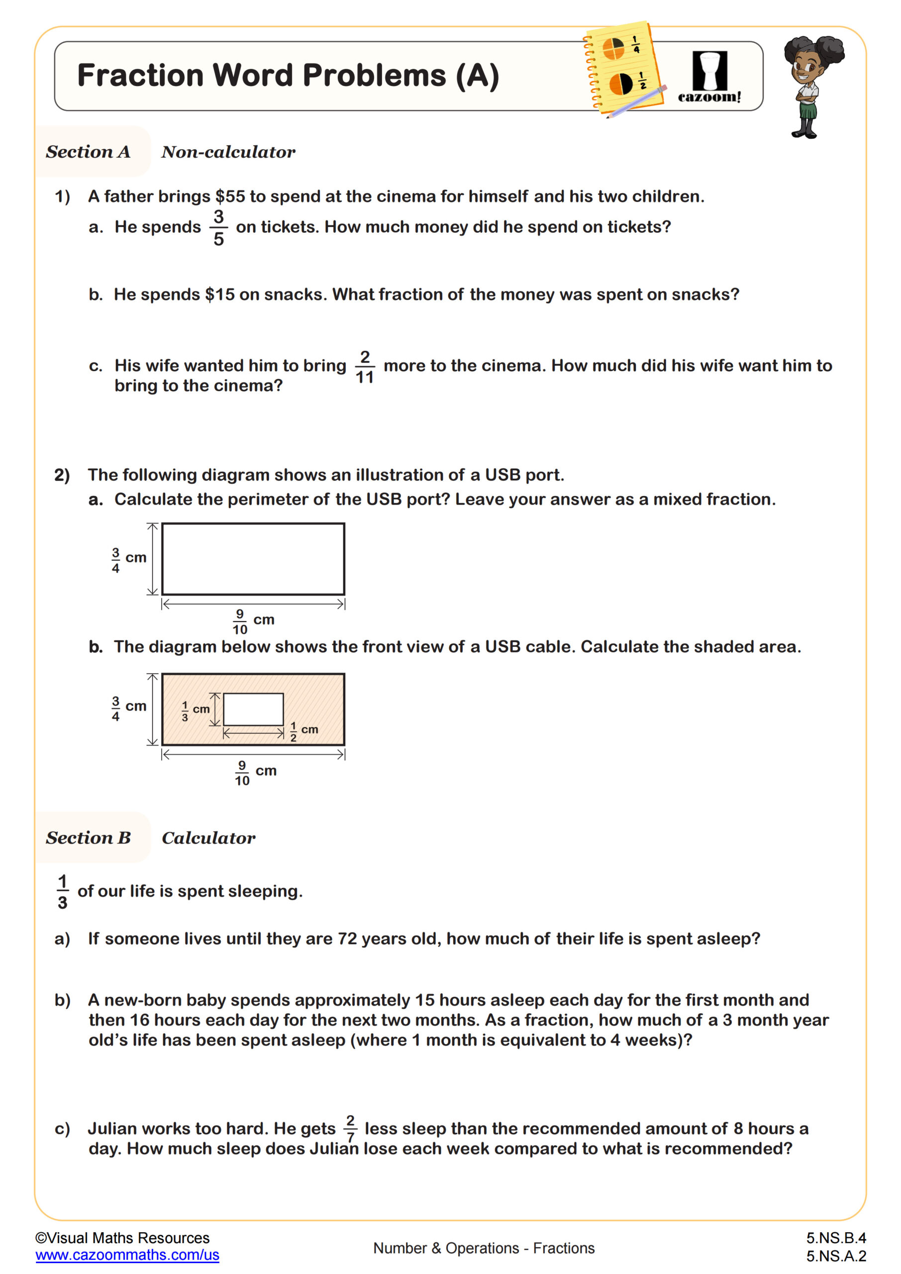 Preview of Fractions Word Problems (A)