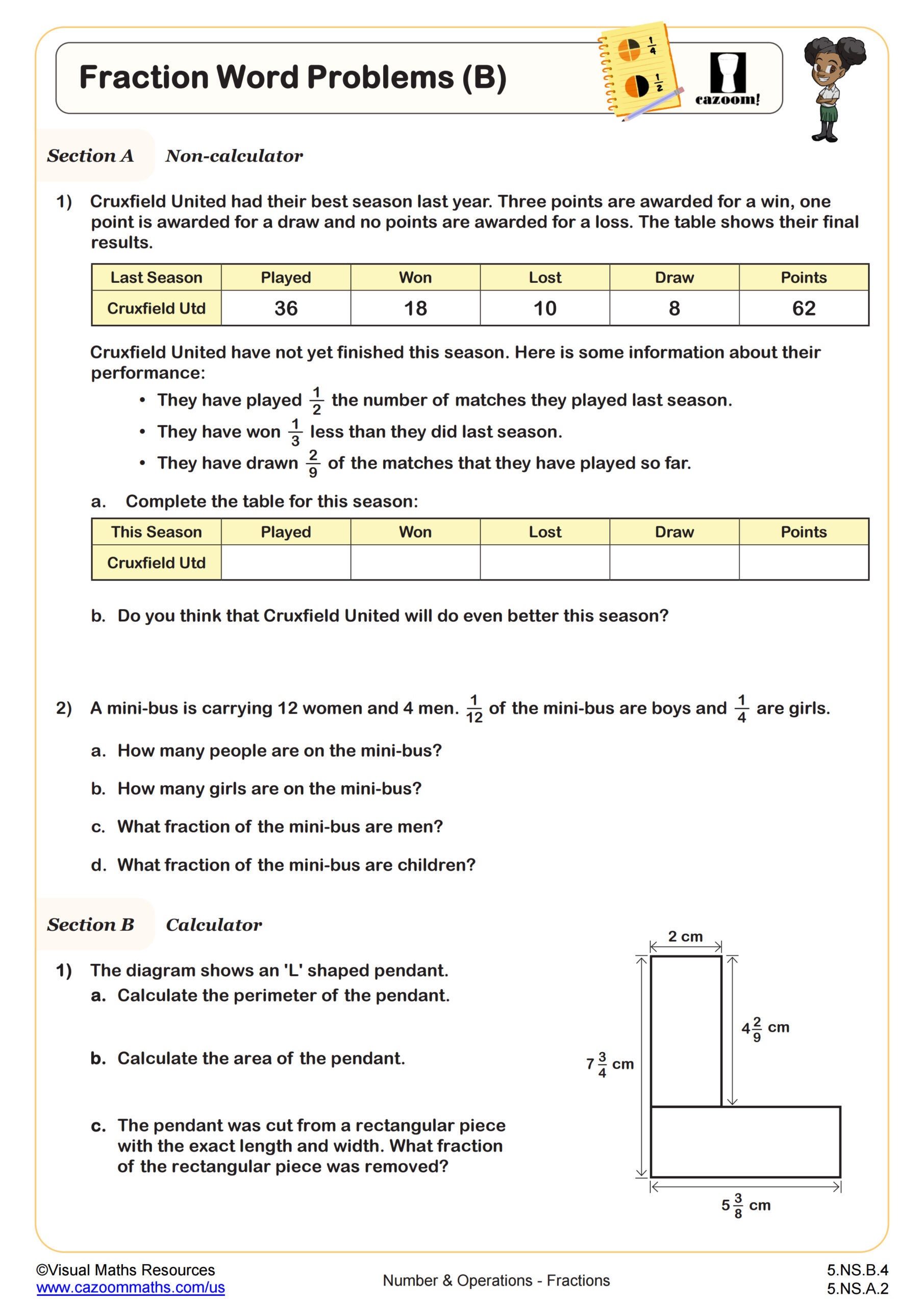 Fractions Word Problems B Worksheet Scaled