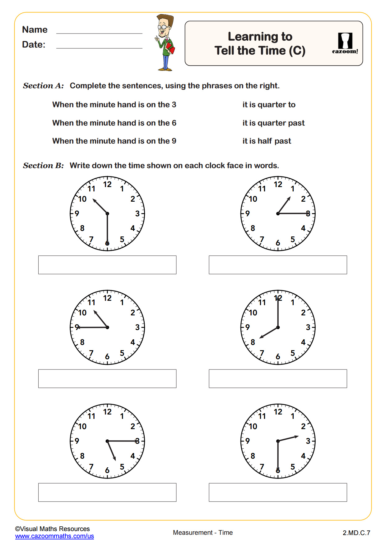 Preview of Learning to Tell the Time (C)