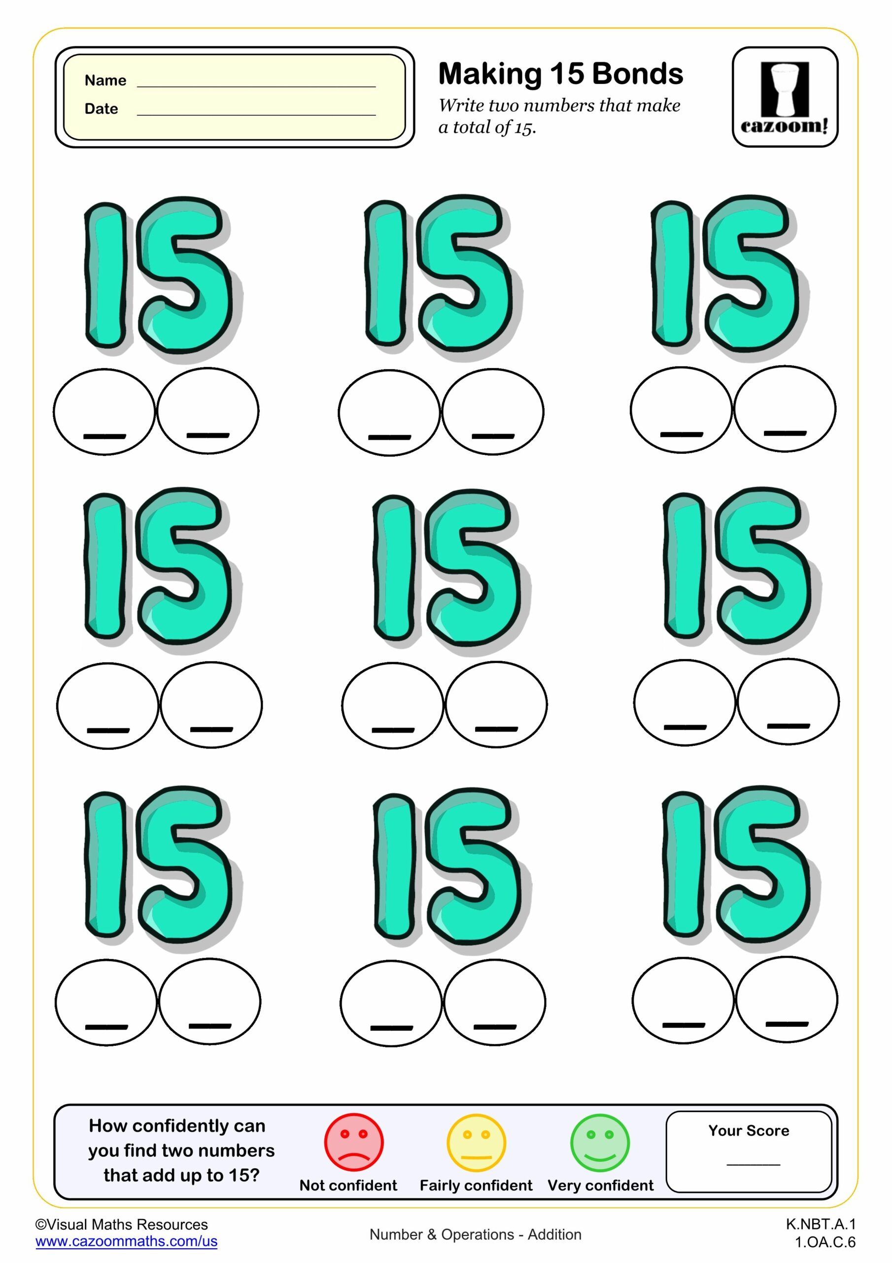 Making 15 Blanks Worksheet Scaled