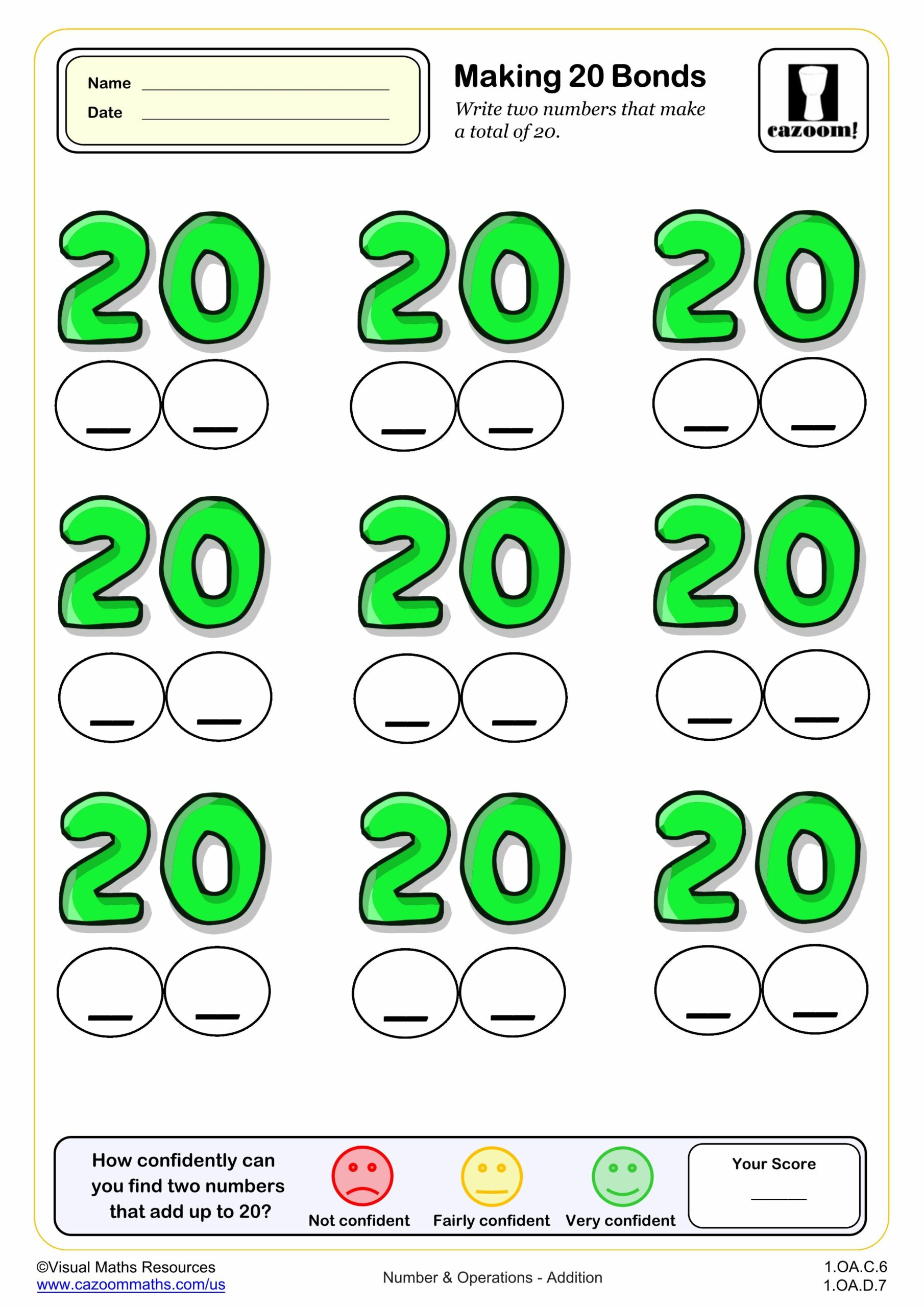 Making 20 Blanks Worksheet Scaled