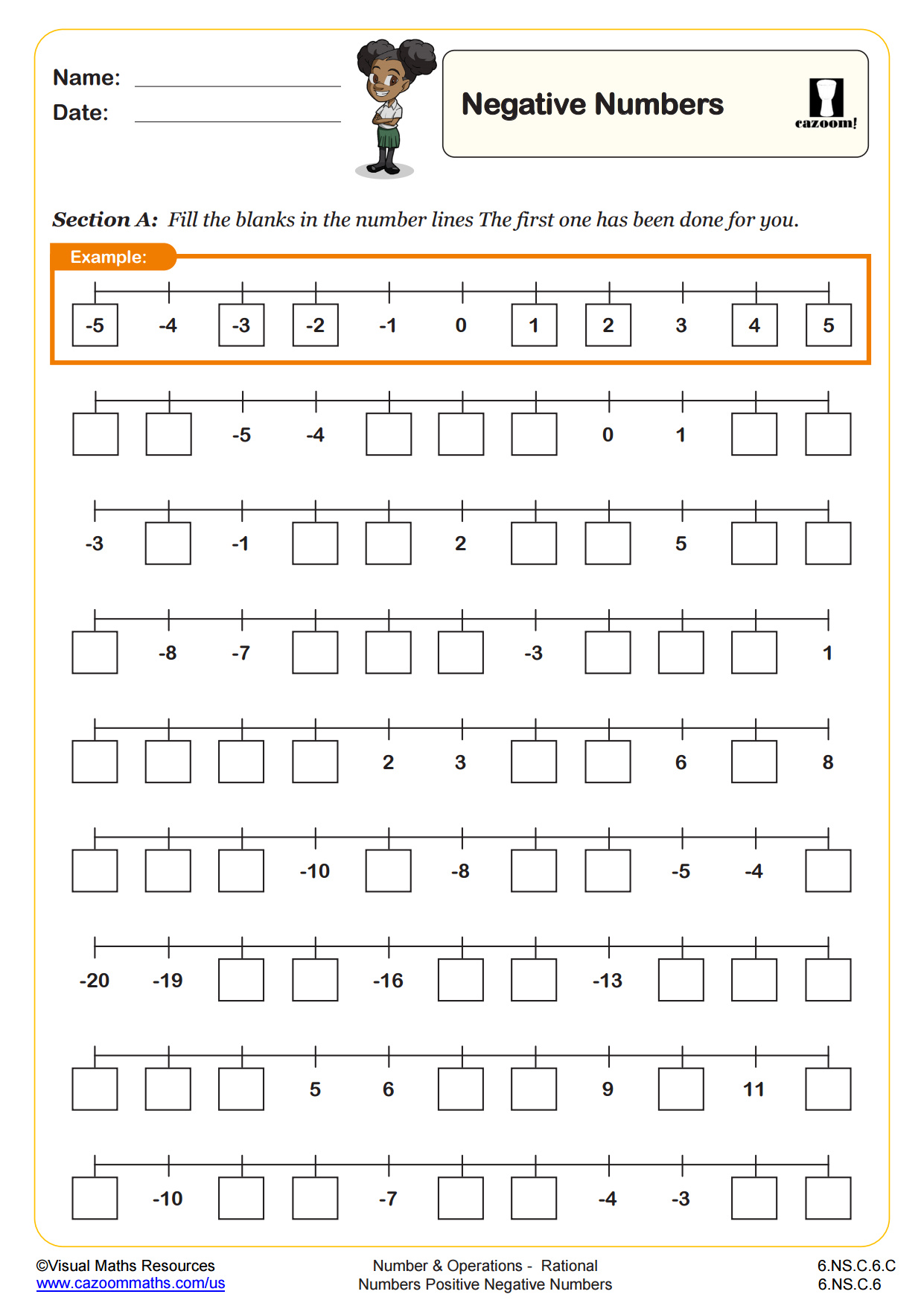 Preview of Negative Numbers