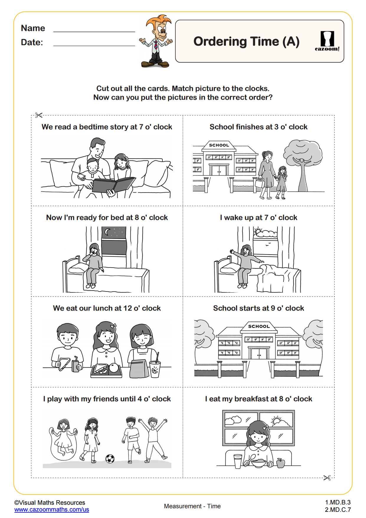 Ordering Time A Worksheet