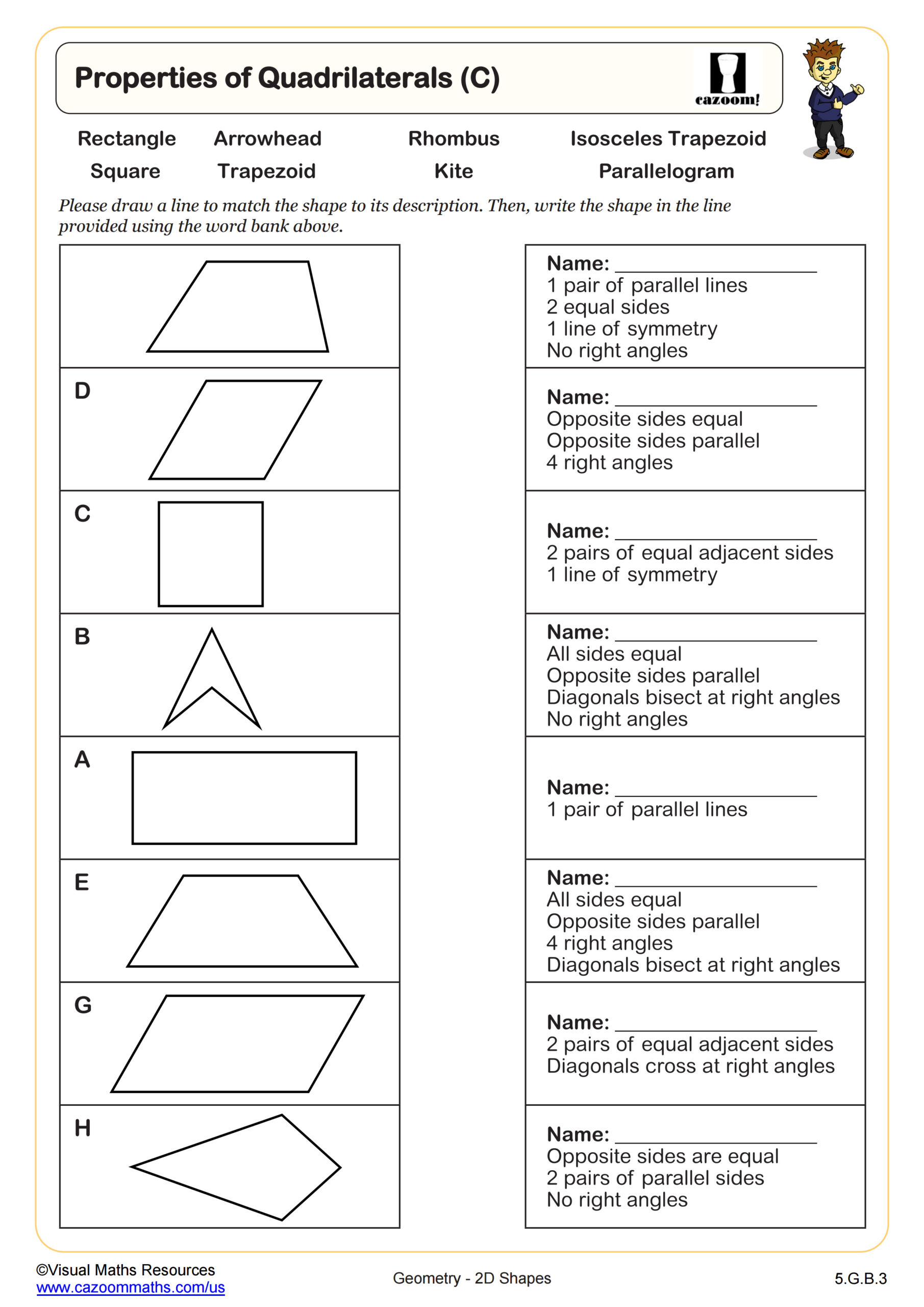 Preview of Properties of Quadrilaterals (C)
