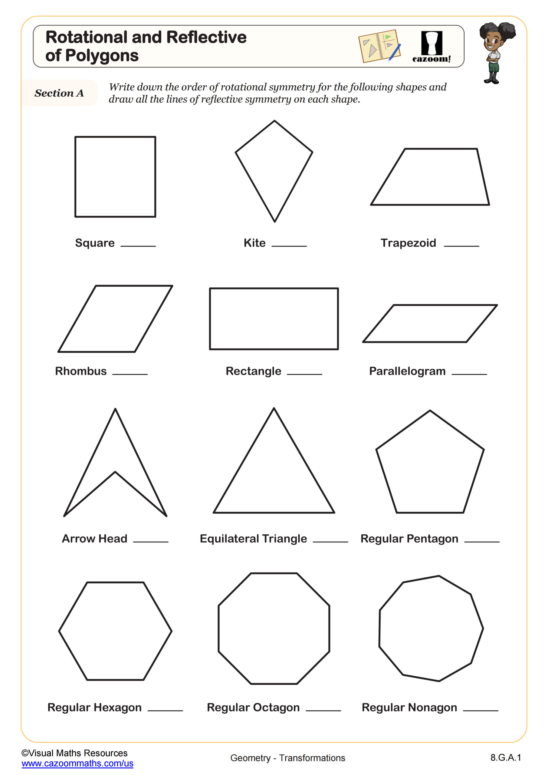 Rotations And Reflections Of Polygons Worksheet Scaled