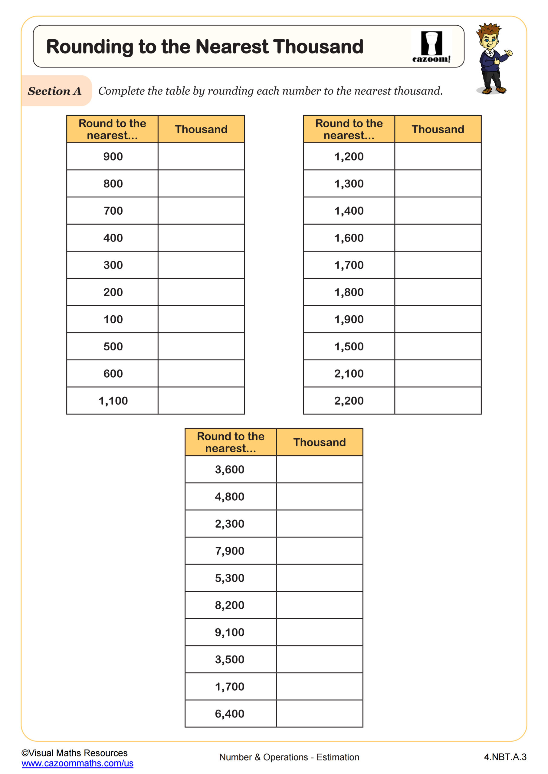Preview of Rounding to the Nearest Thousand