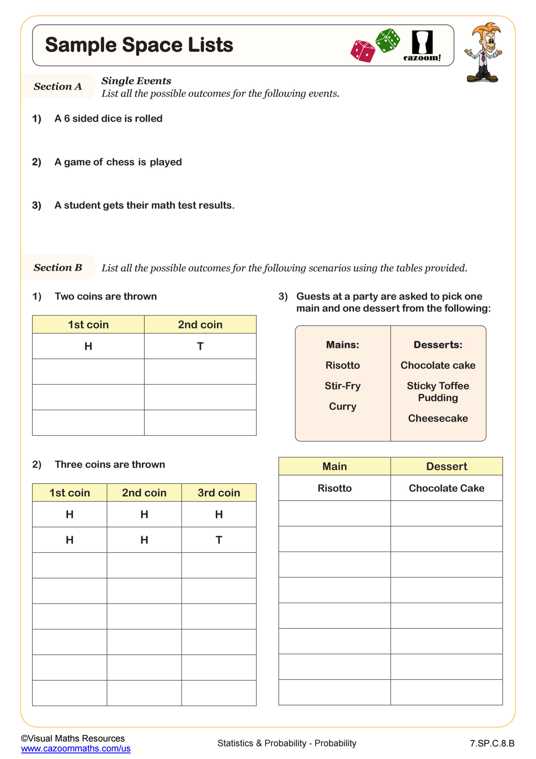 Preview of Sample Space Lists