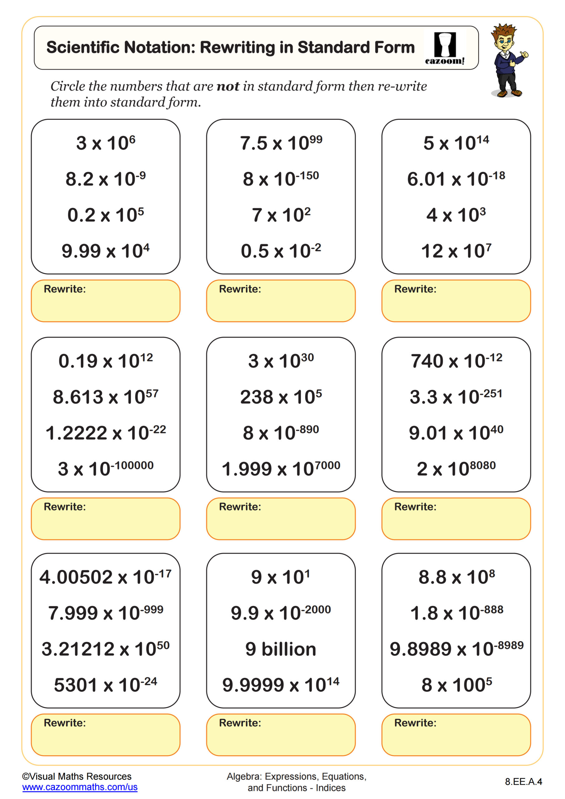 Preview of Scientific Notation: Rewriting in Standard Form