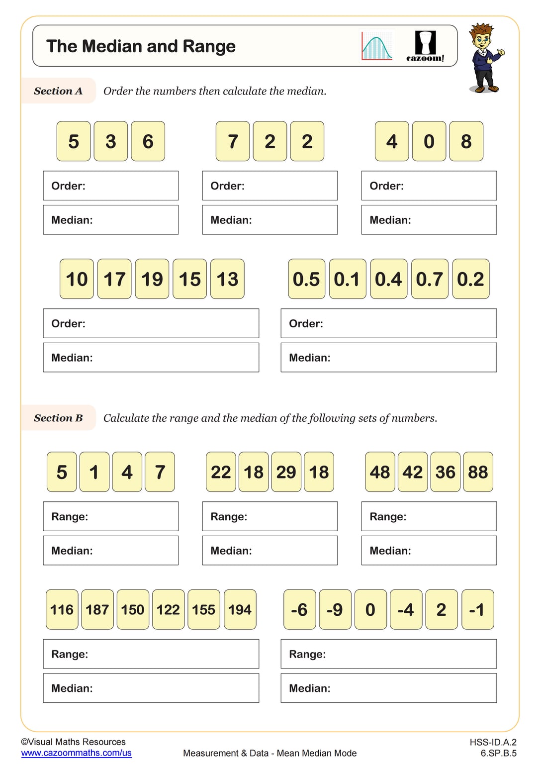 Mode and Range Worksheet | Fun and Engaging Algebra I PDF Worksheets