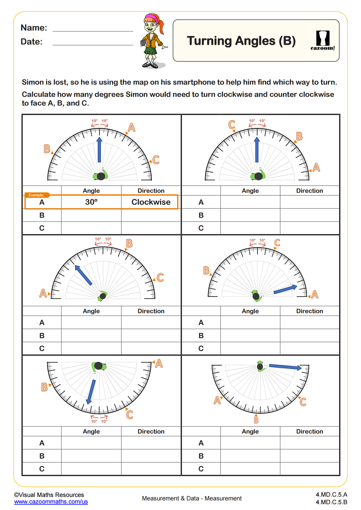 Preview of Turning Angles (B)