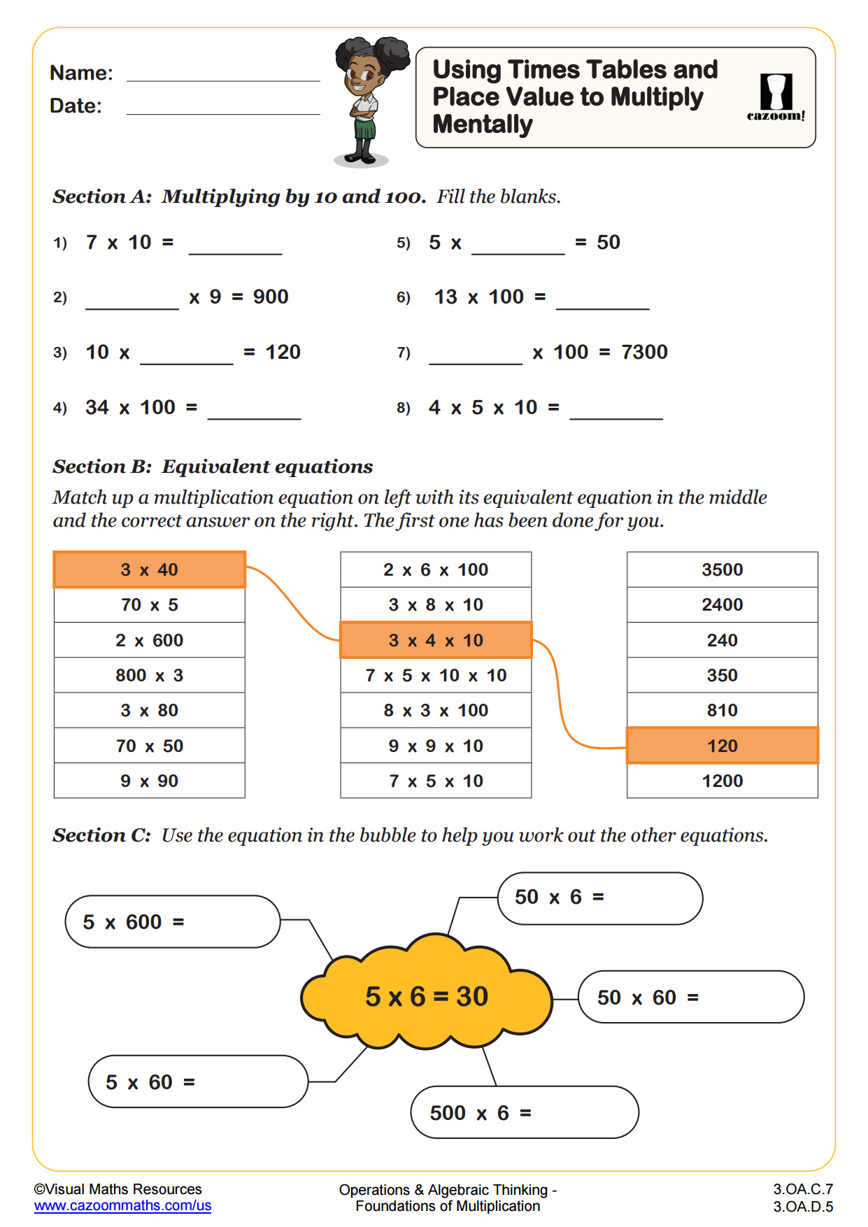 Preview of Using Times Tables and Place Value to Multiply Mentally