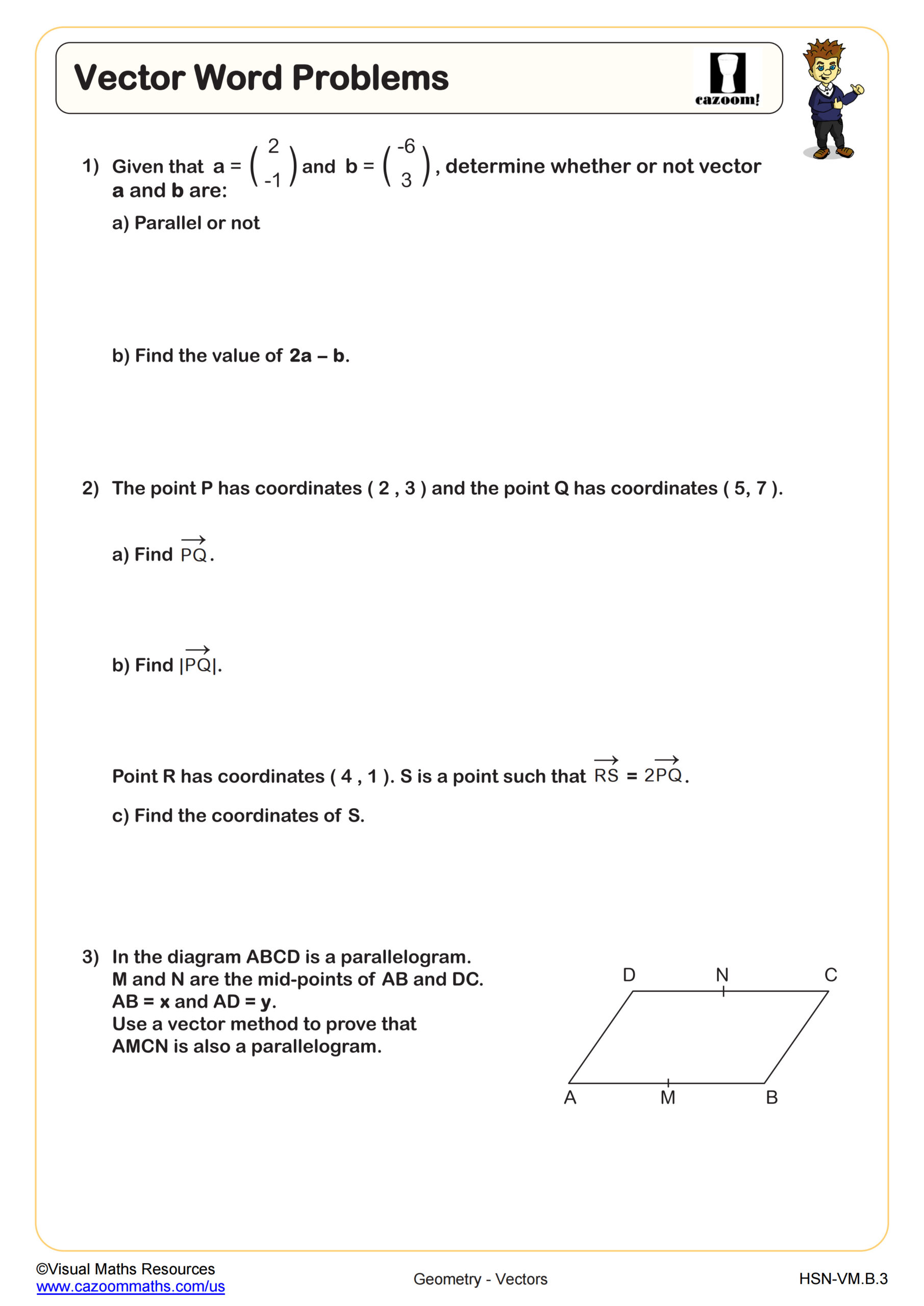 Preview of Vector Word Problems