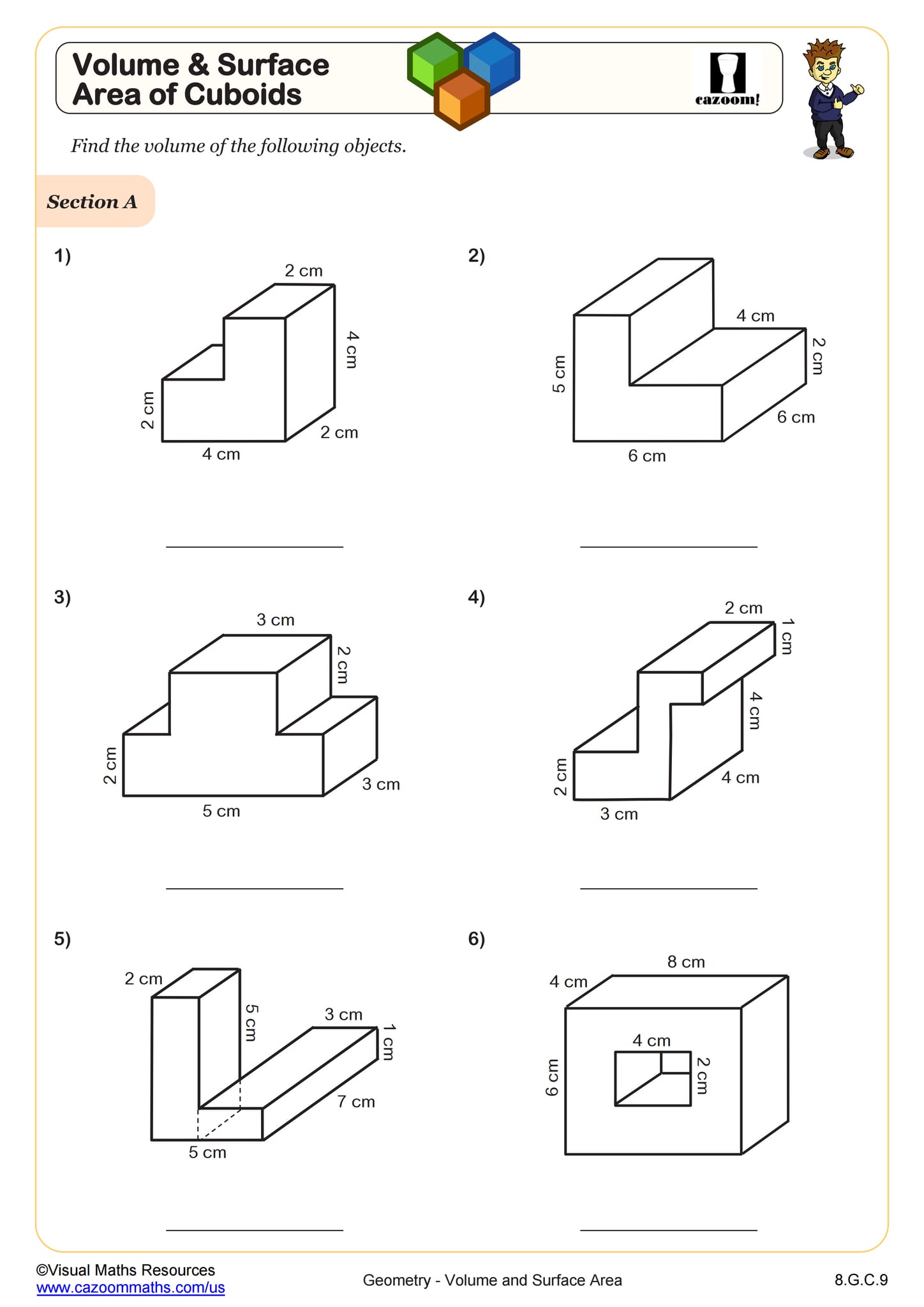Volume and Surface Area of Cones and Spheres Worksheet PDF Printable
