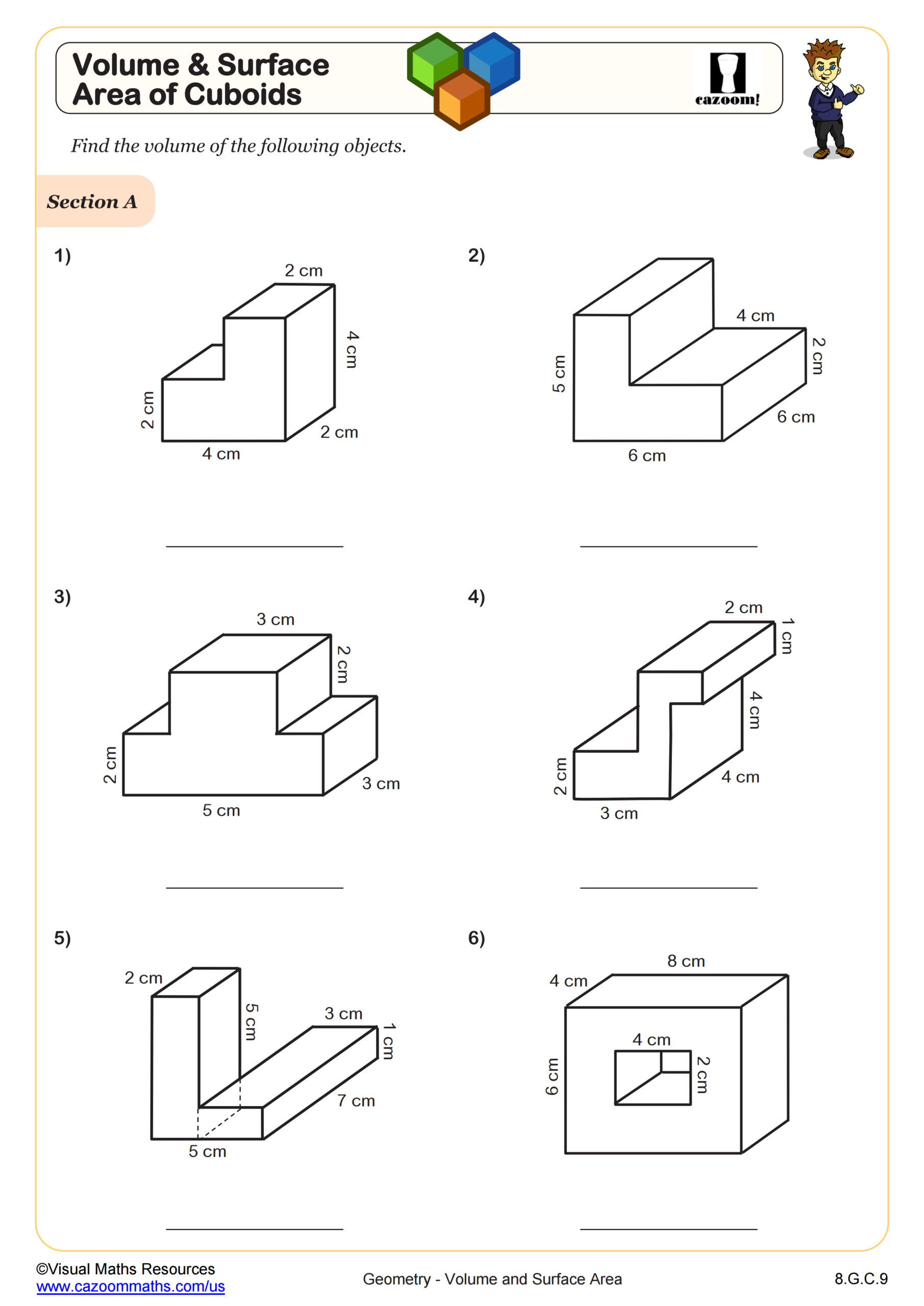 Preview of Volume and Surface Area of Cuboid