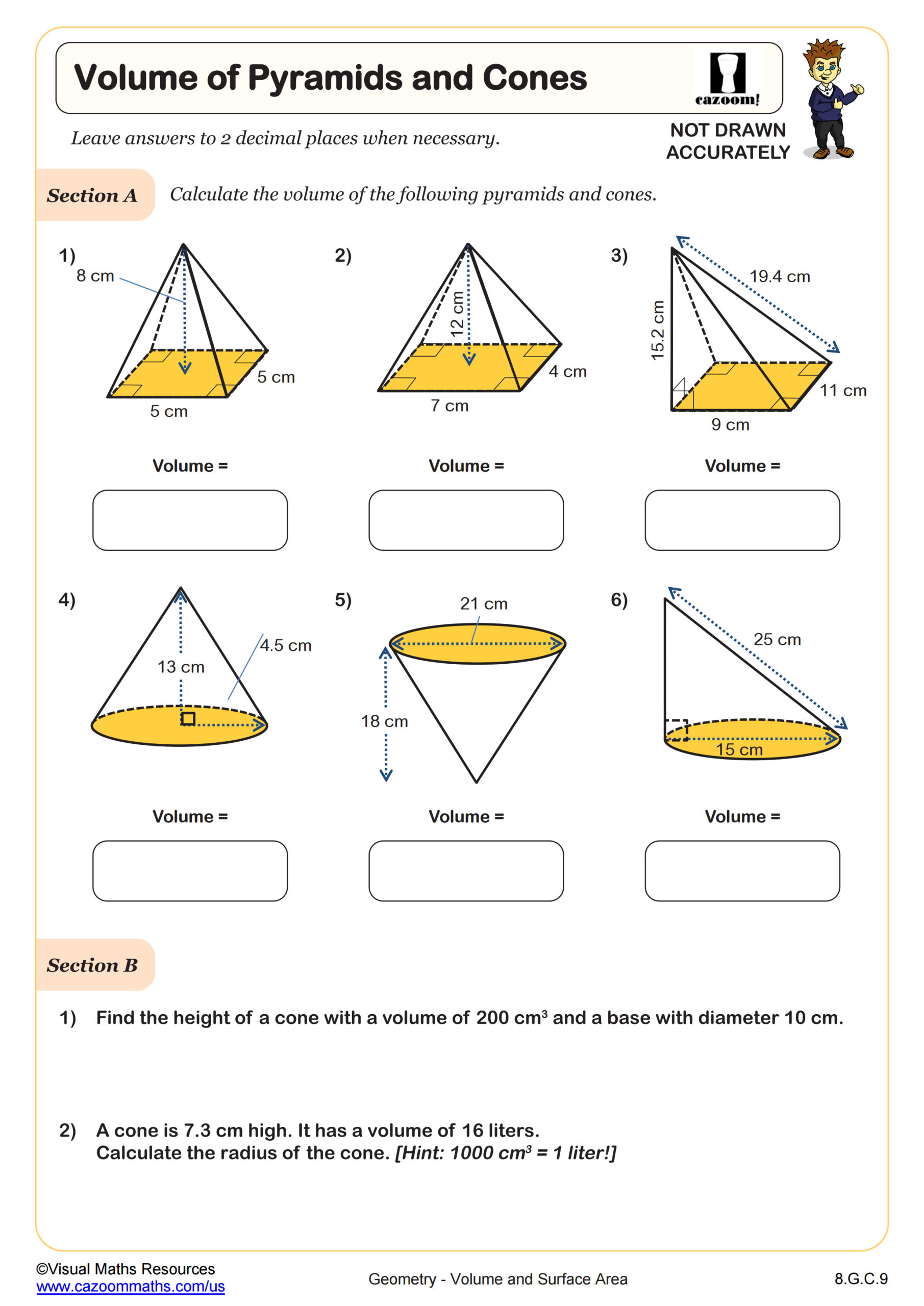 Preview of Volume of Pyramids and Cones