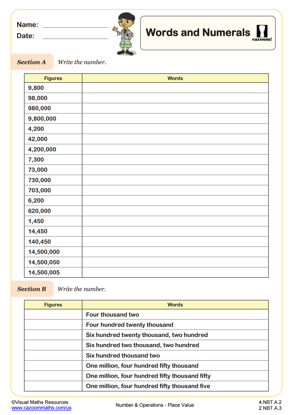 Preview of Words and Numerals