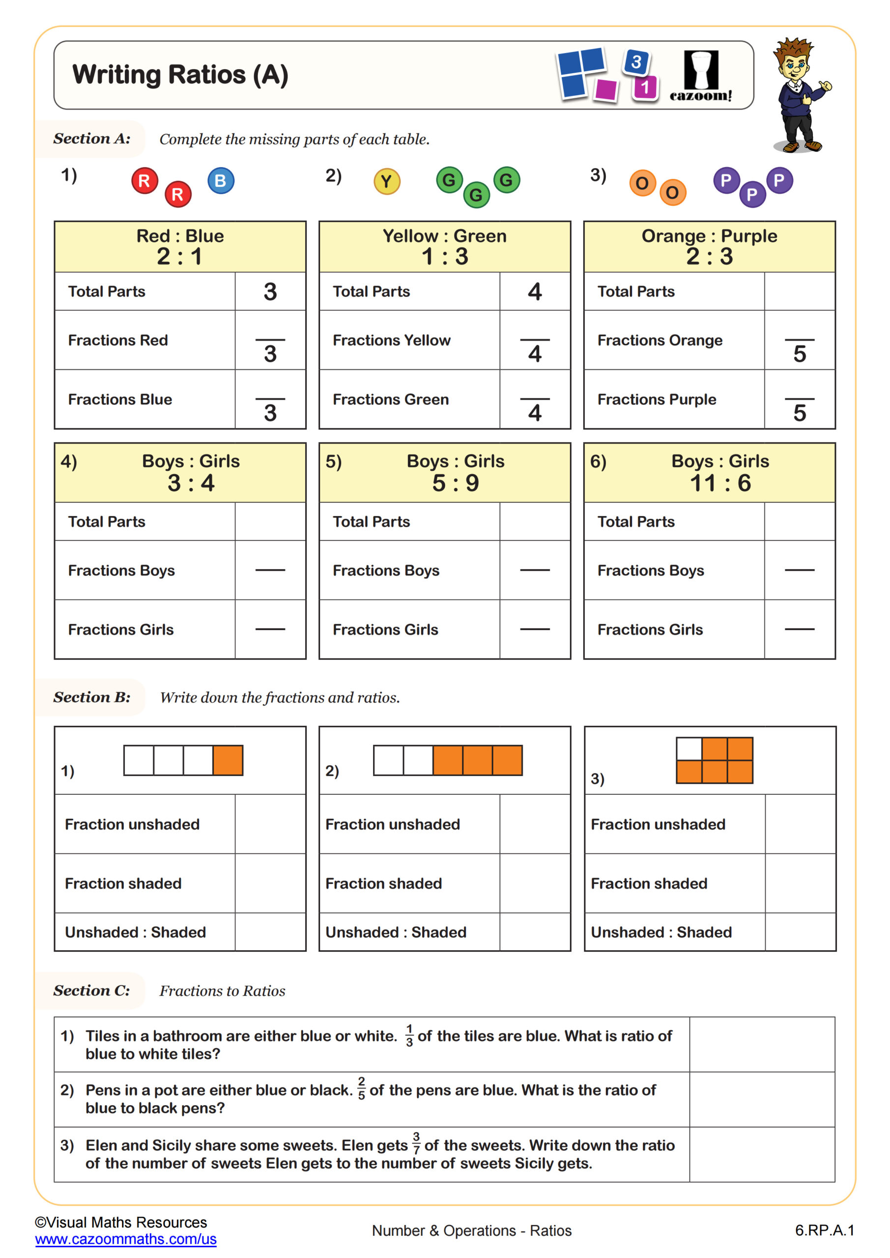 Preview of Writing Ratios (A)
