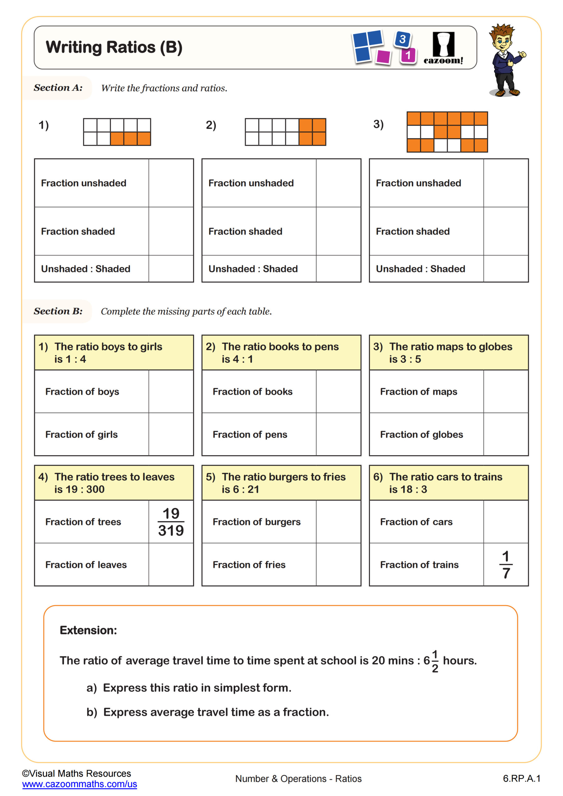 Preview of Writing Ratios (B)