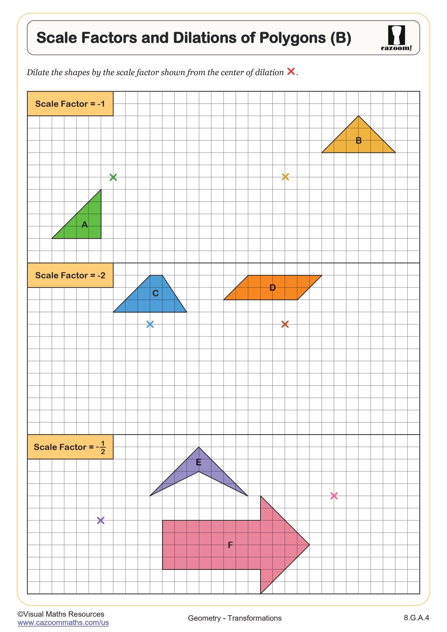 Preview of Scale Factors and Dilations of Polygons (B)
