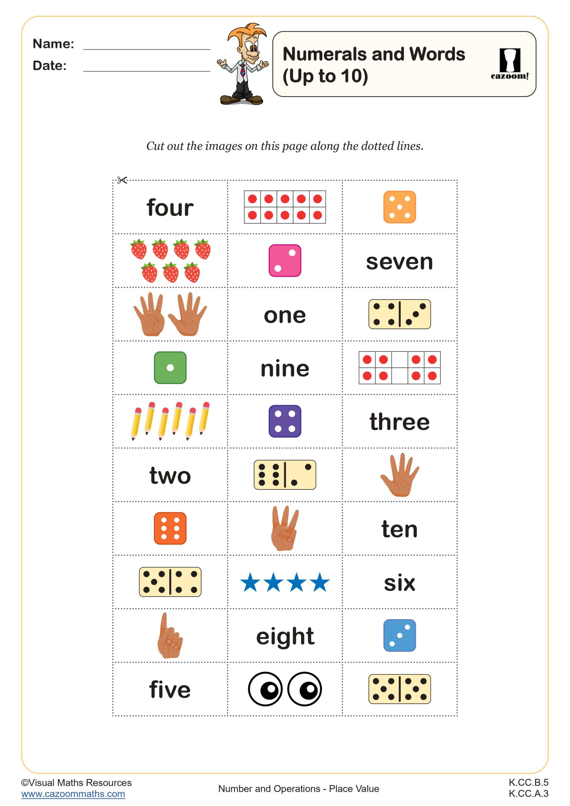 Cazoom Maths Number And Place Value Numerals And Words 28up20to201029 Scaled