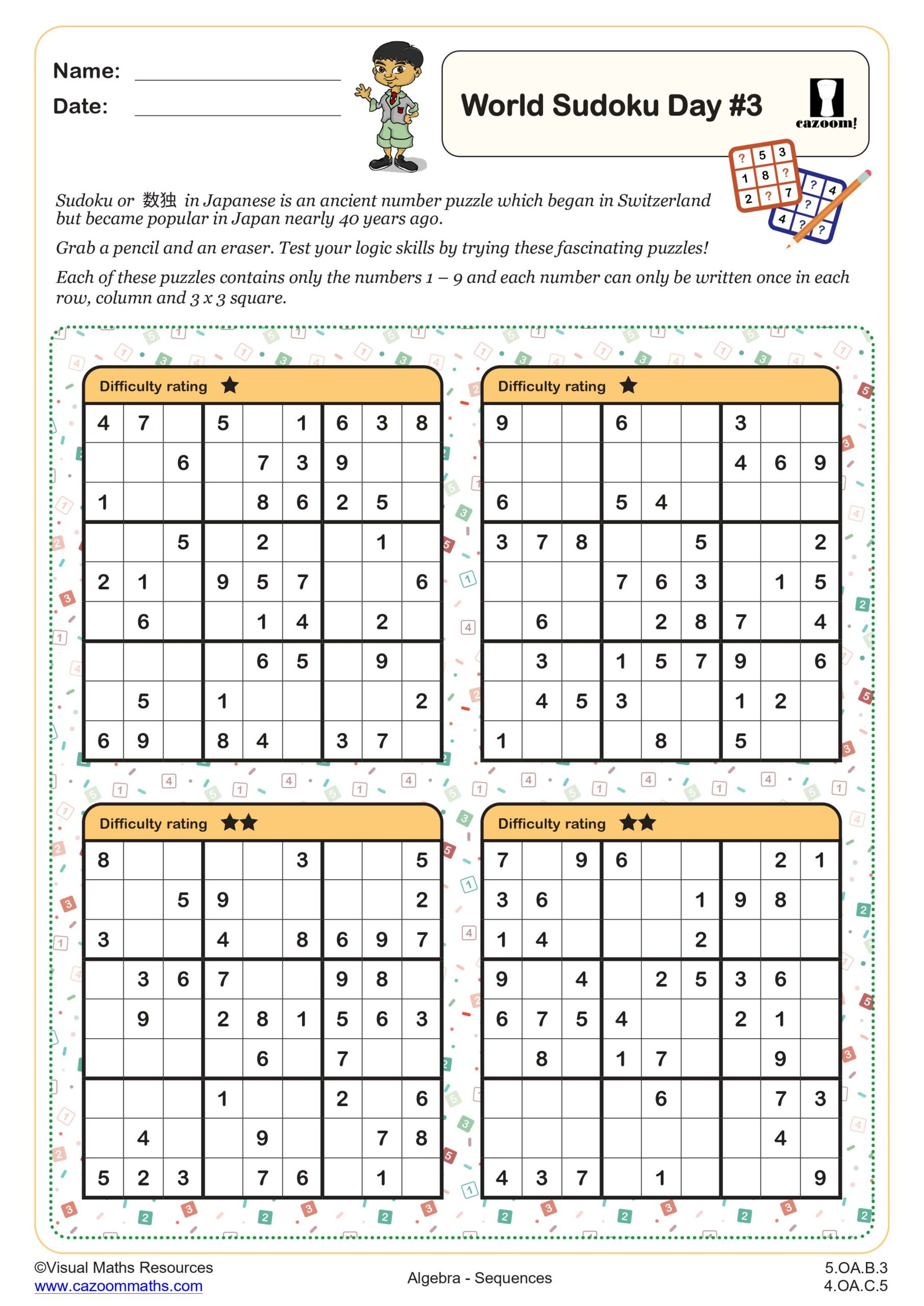 Preview of World Sudoku Day #3