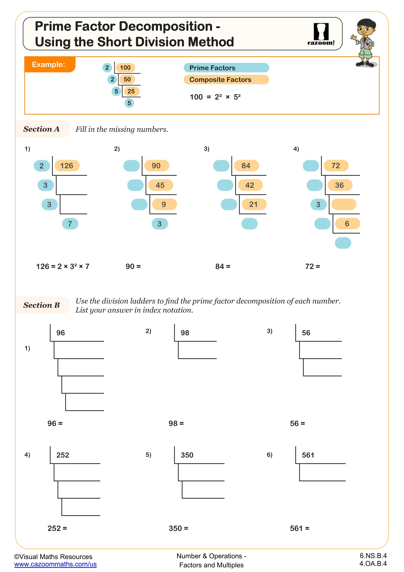 Preview of Prime Factor Decomposition - Using the Short Division Method