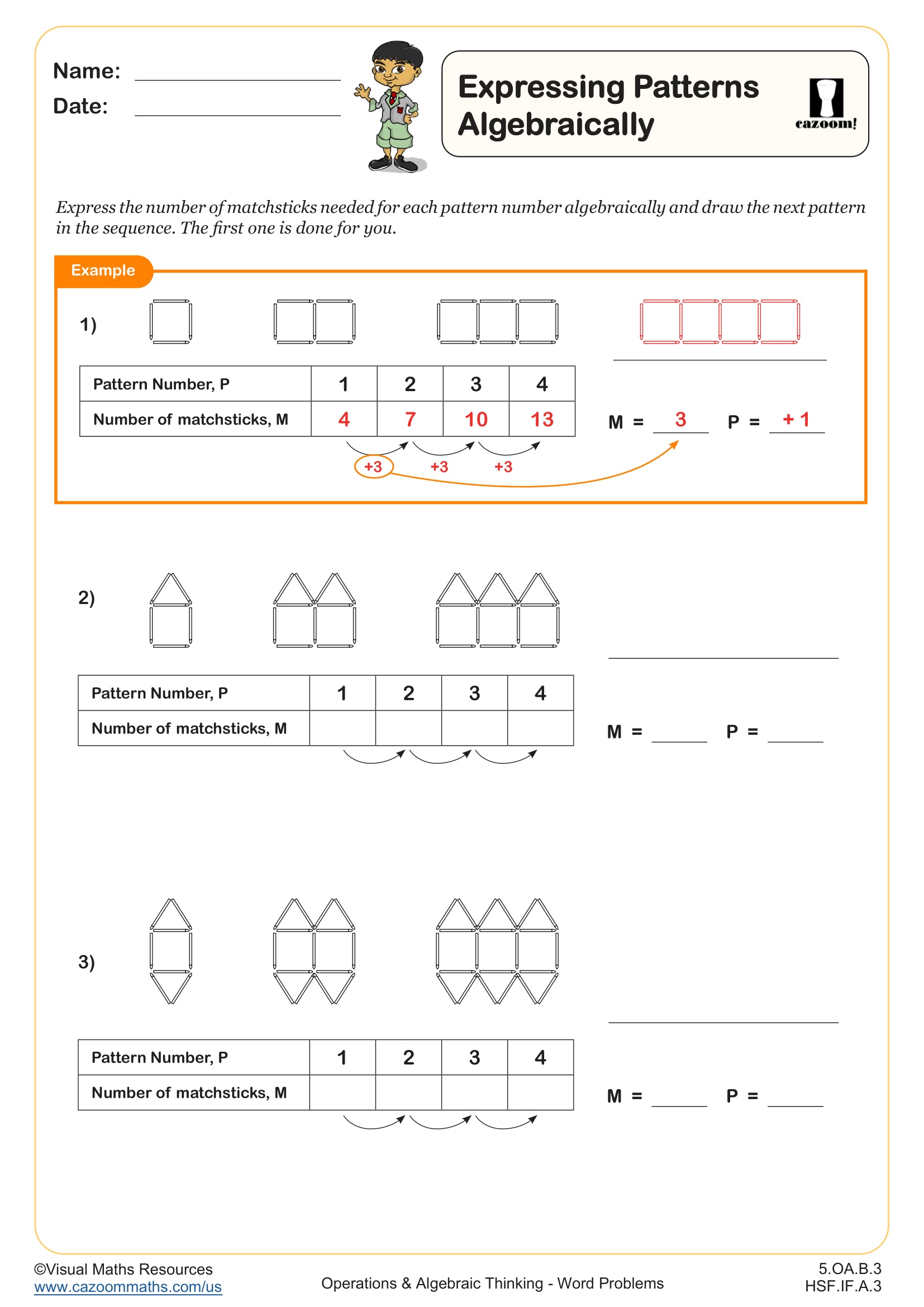 Preview of Expressing Patterns Algebraically