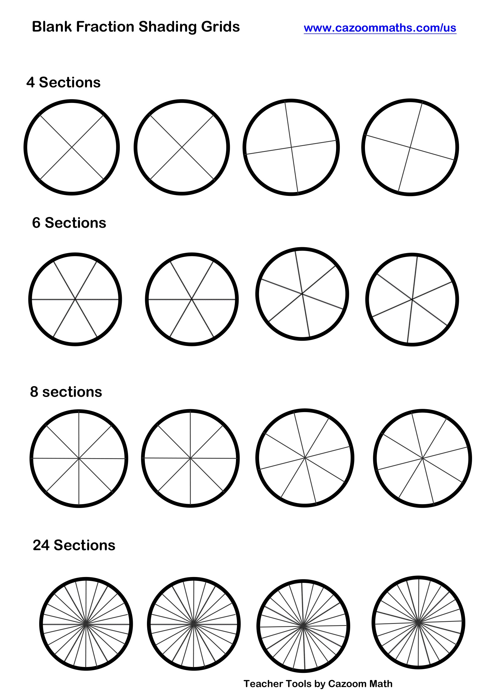 Blank Fraction Shading Grids 3 Free Teaching Resource
