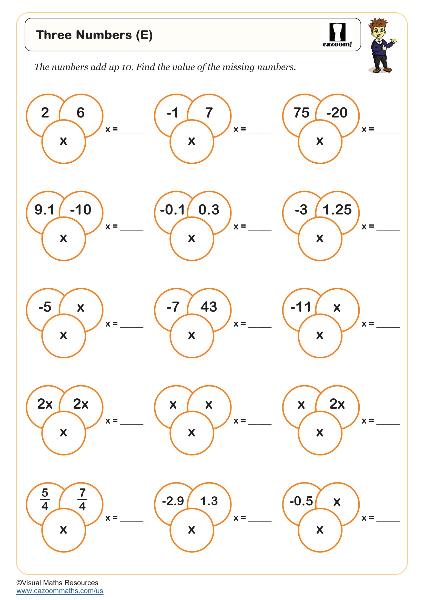 Three Numbers (E) Free Teaching Resource