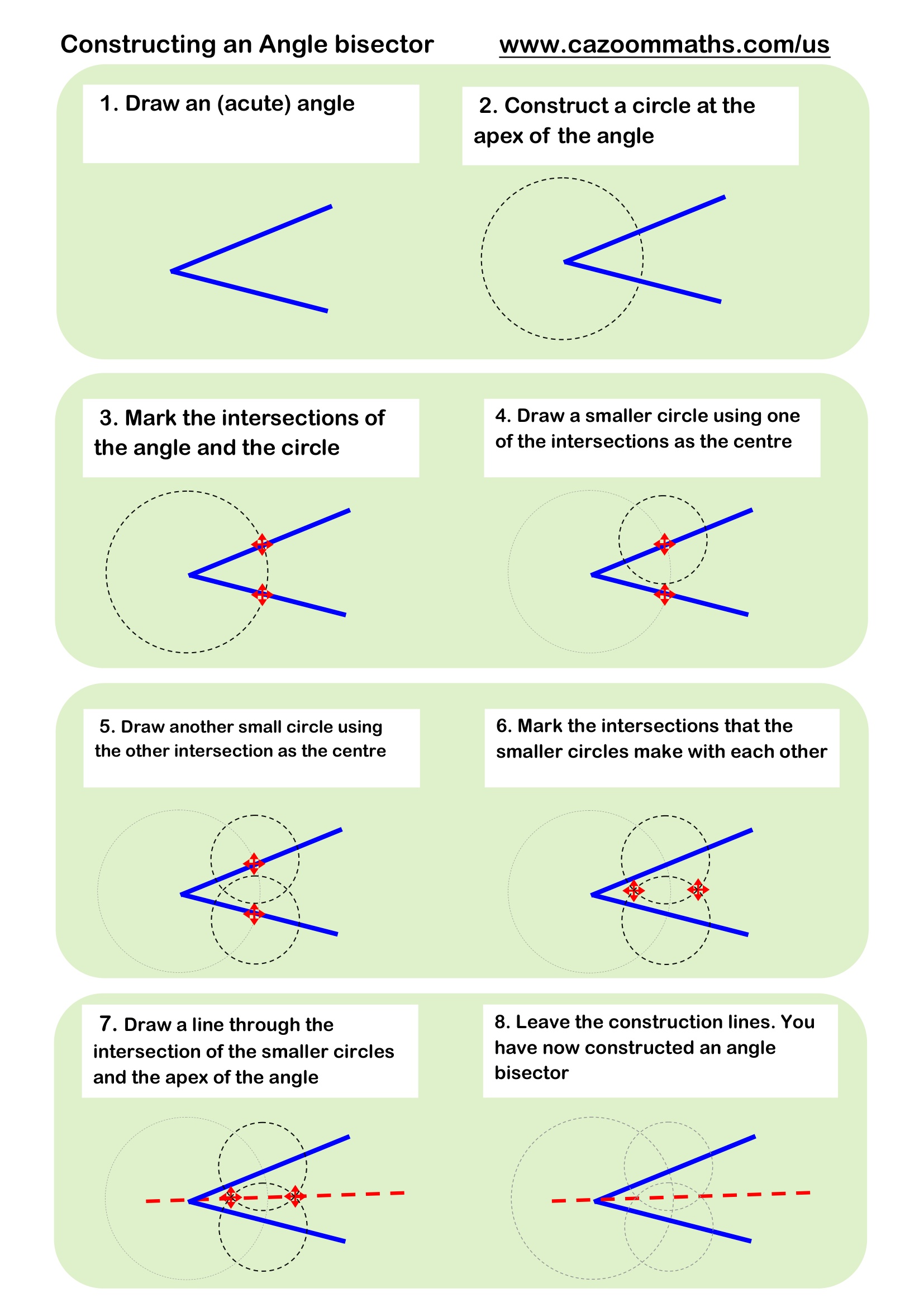 Cazoom20Math20Teaching20Resources20Constructing20an20angle20bisector Constructing an angle bisector Free Teaching Resource