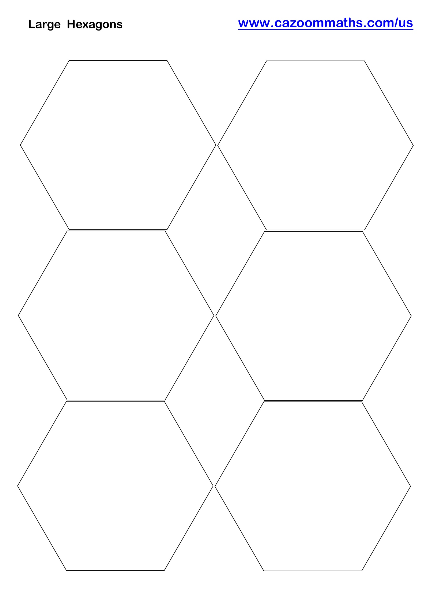 Large Hexagons Free Teaching Resource