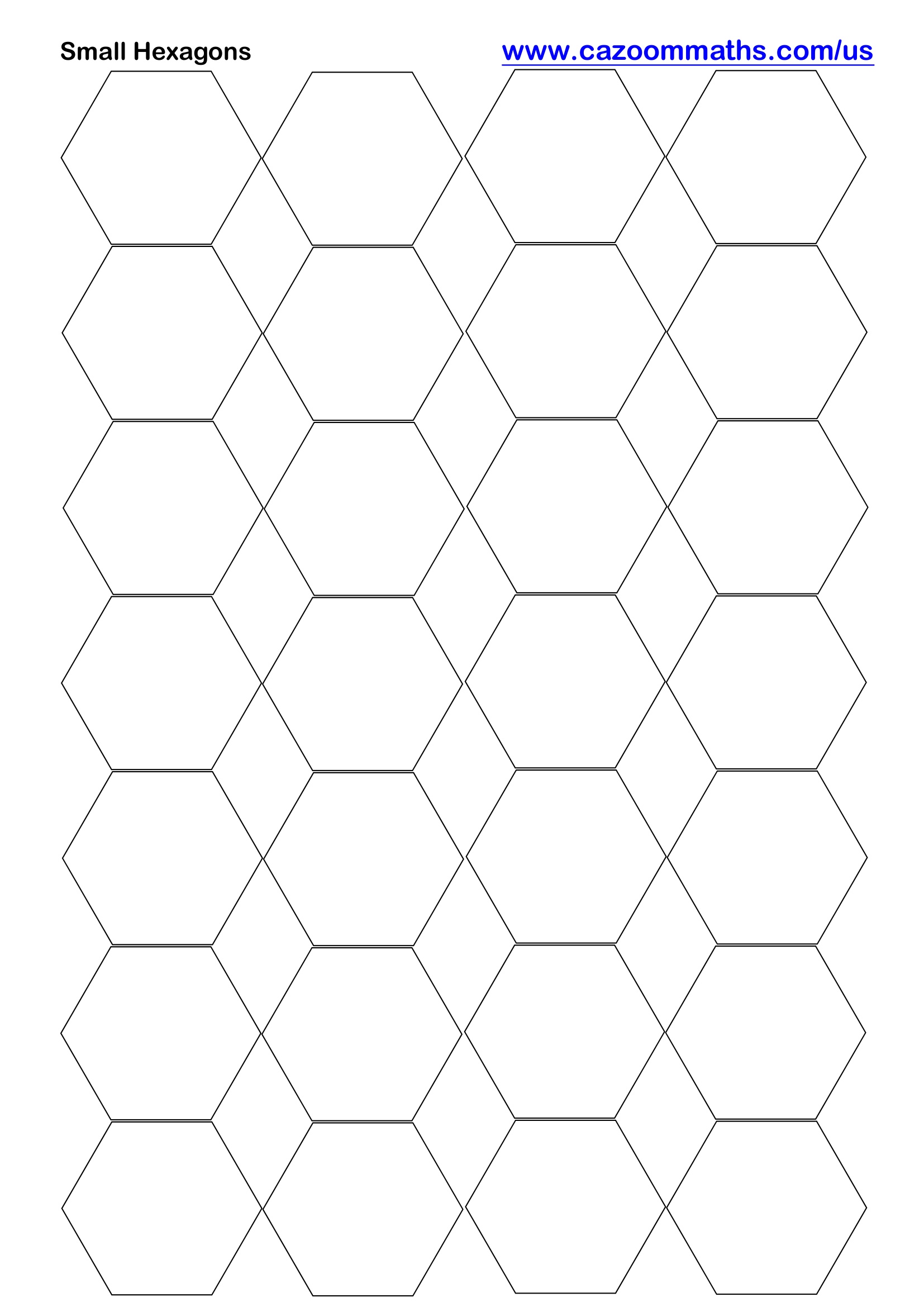 Small Hexagons Free Teaching Resource