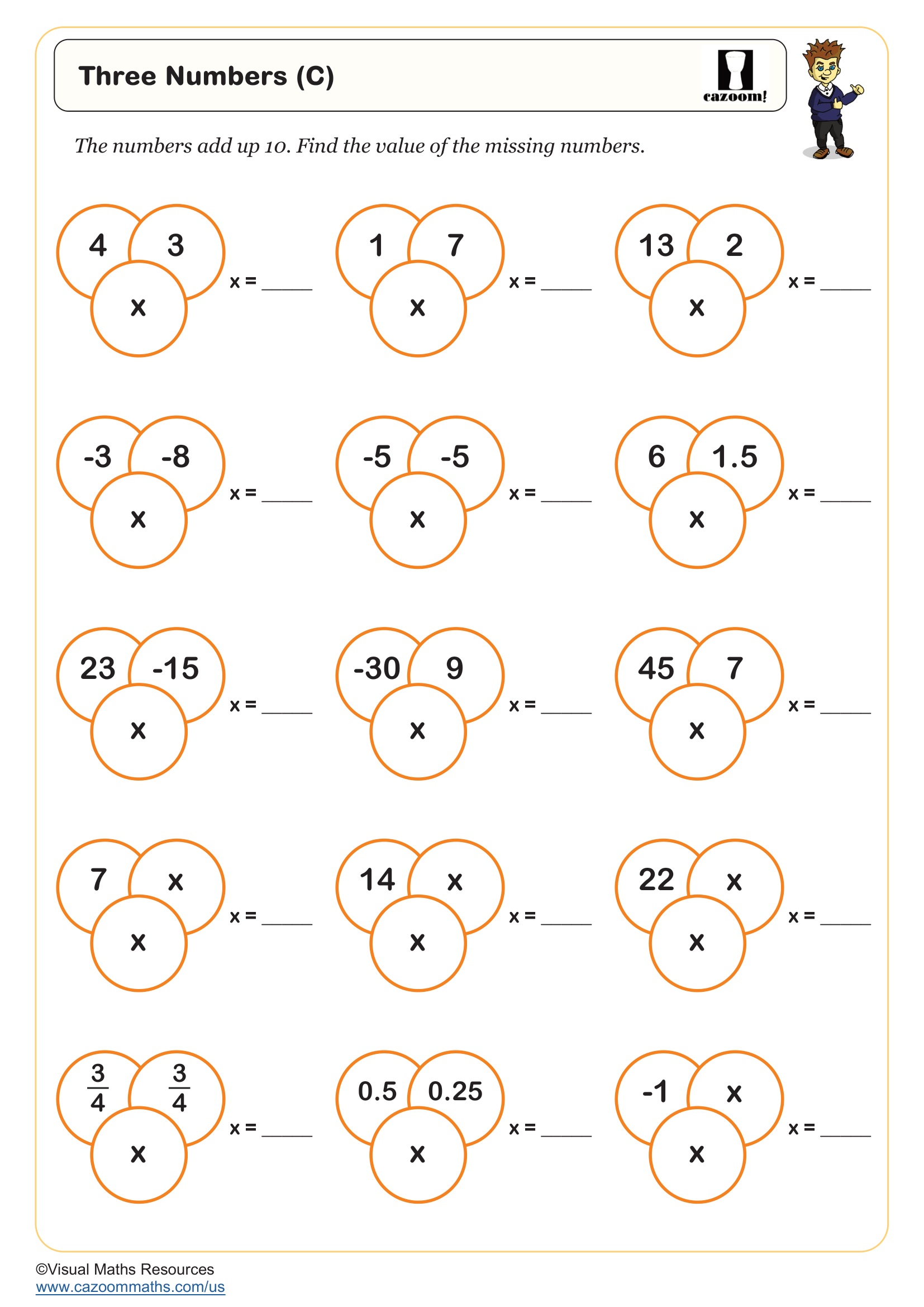 Three Numbers (C) Free Teaching Resource