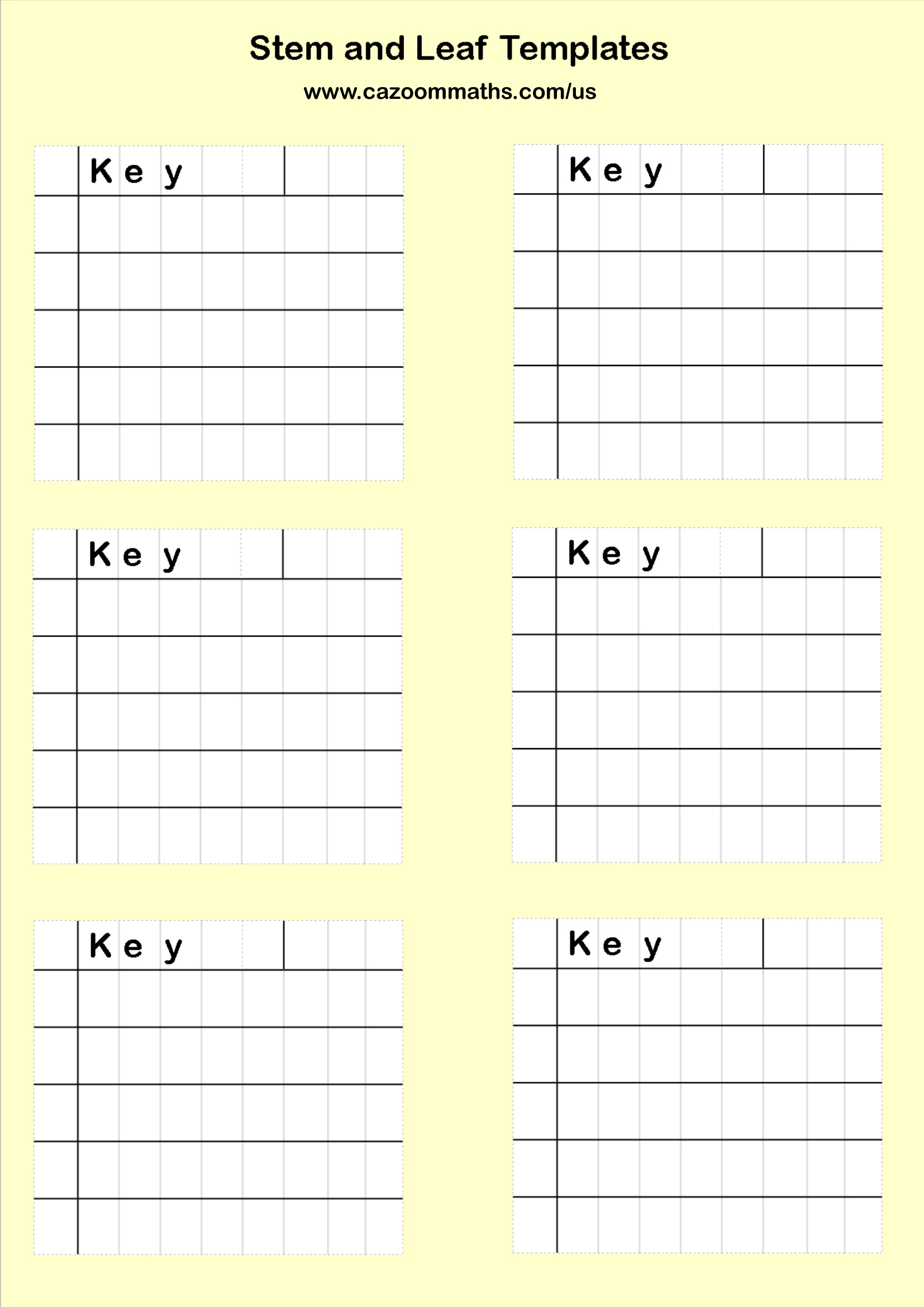 Preview of Stem and Leaf Diagrams Templates